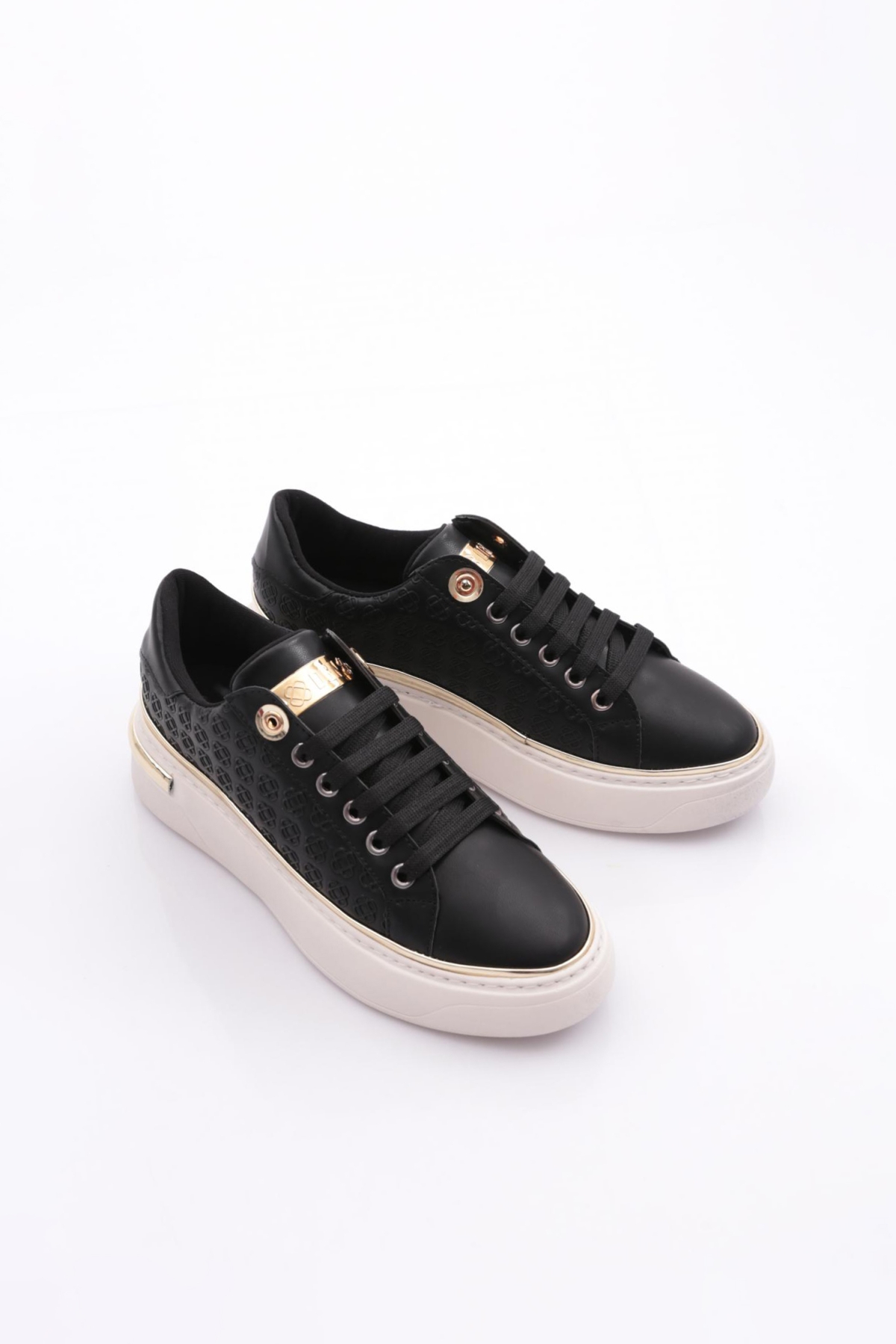 2559 Kadin Bağcikli Şerit Detayli Sneakers Ayakkabi - Görsel 3