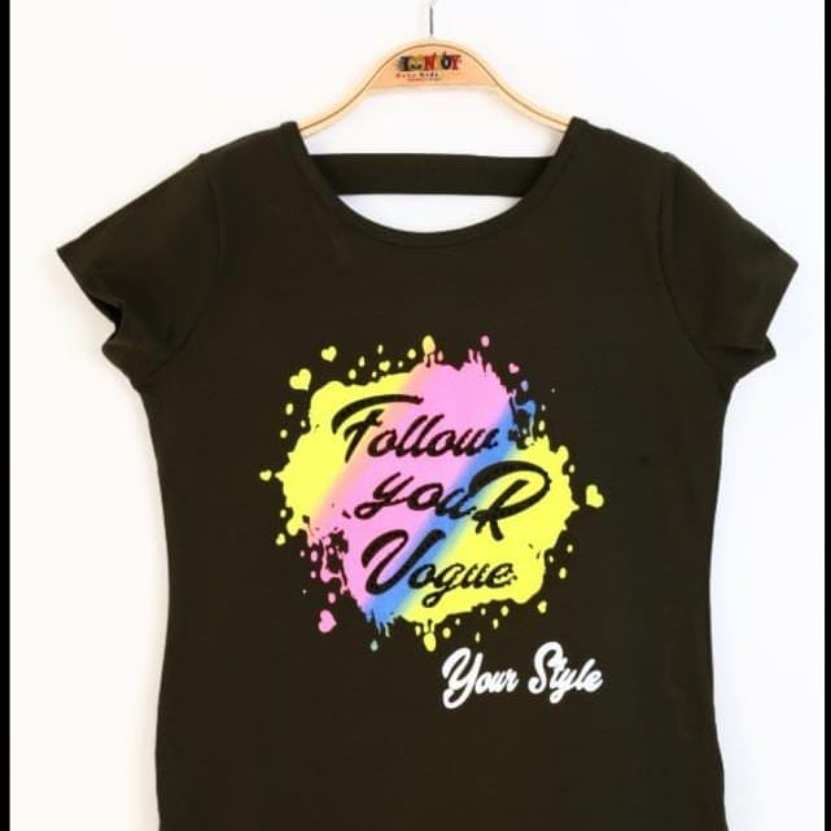 Toontoy KidsToontoy Kız Çocuk Baskılı Taş İşlemeli Tişört