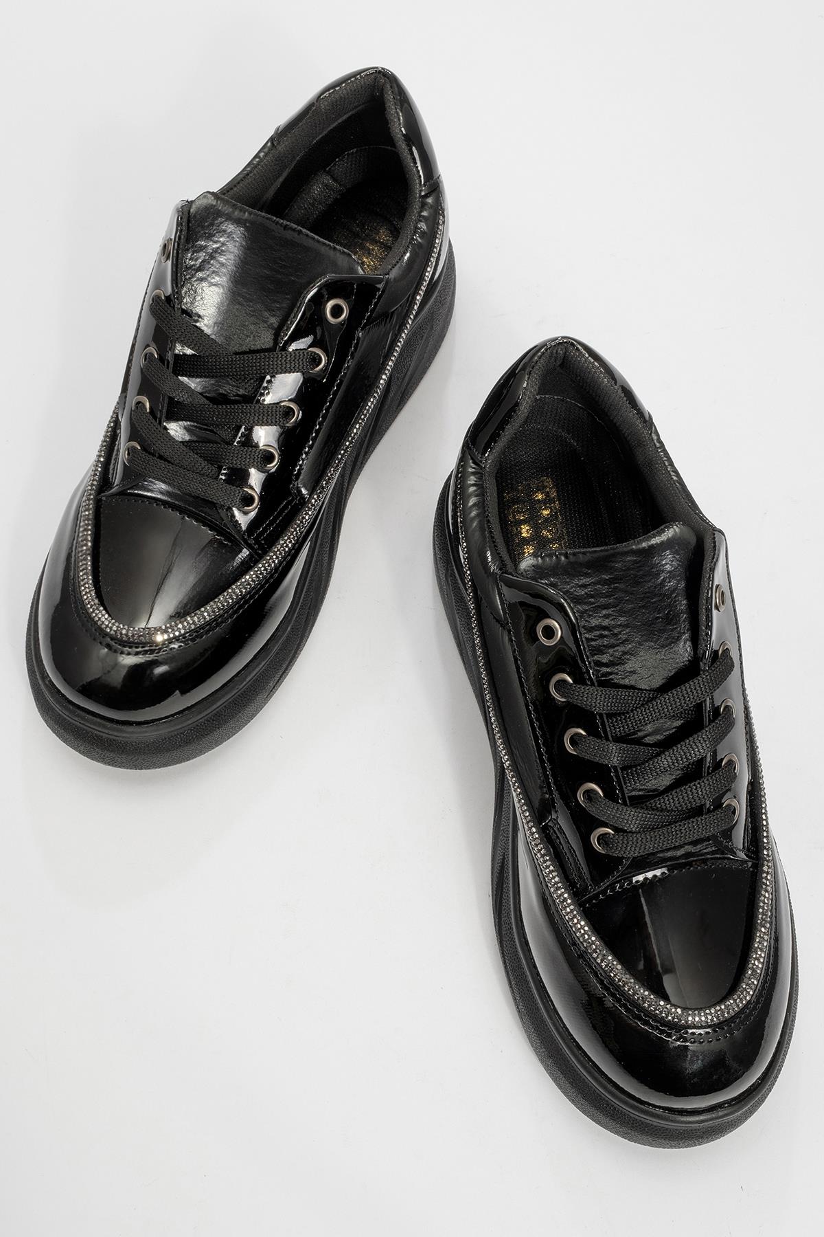 Kadın Bağcıklı Günlük Ayakkabı SİYAH - Görsel 6