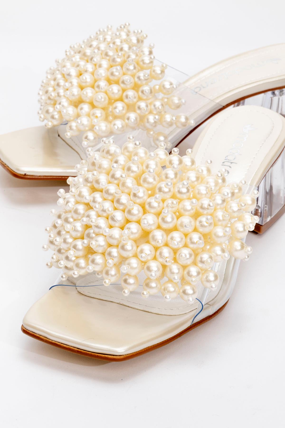 Kadın İncili Topuklu Terlik SEDEF RUGAN - Görsel 4