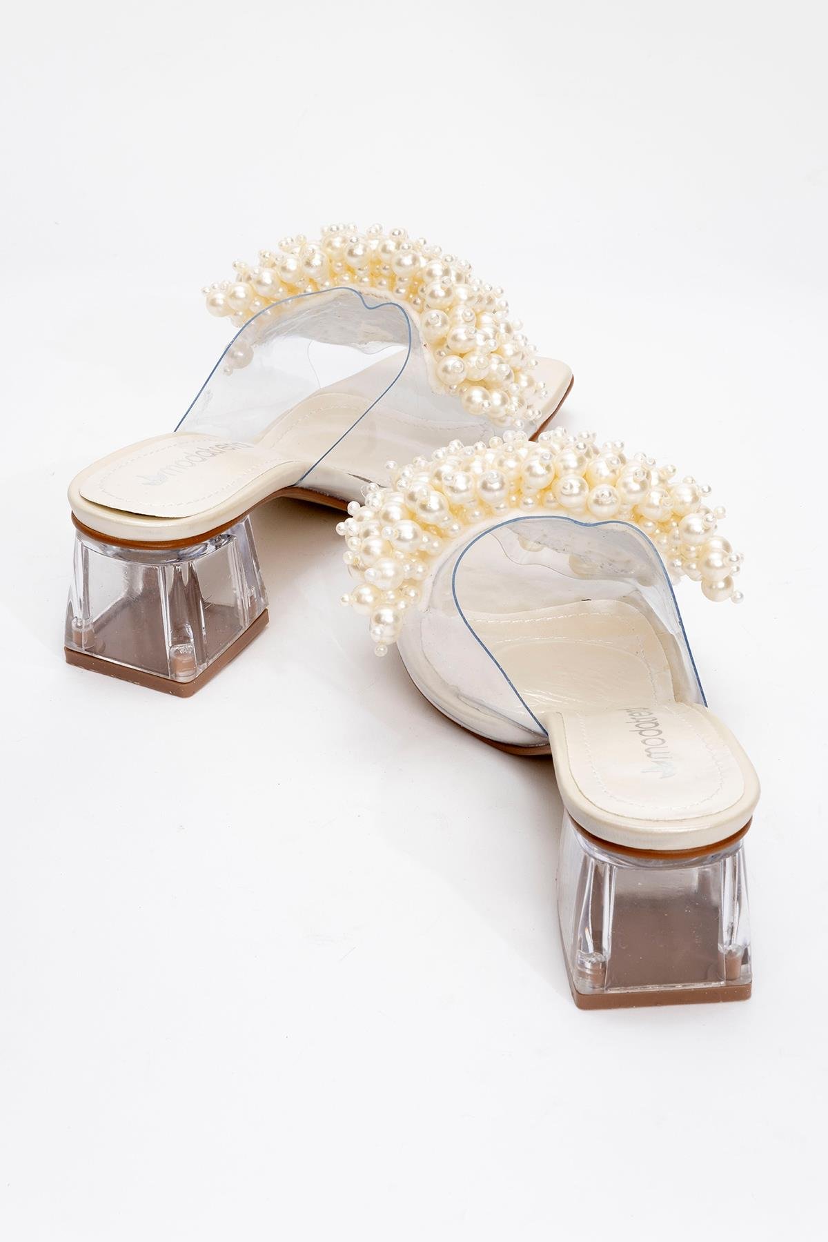 Kadın İncili Topuklu Terlik SEDEF RUGAN - Görsel 5