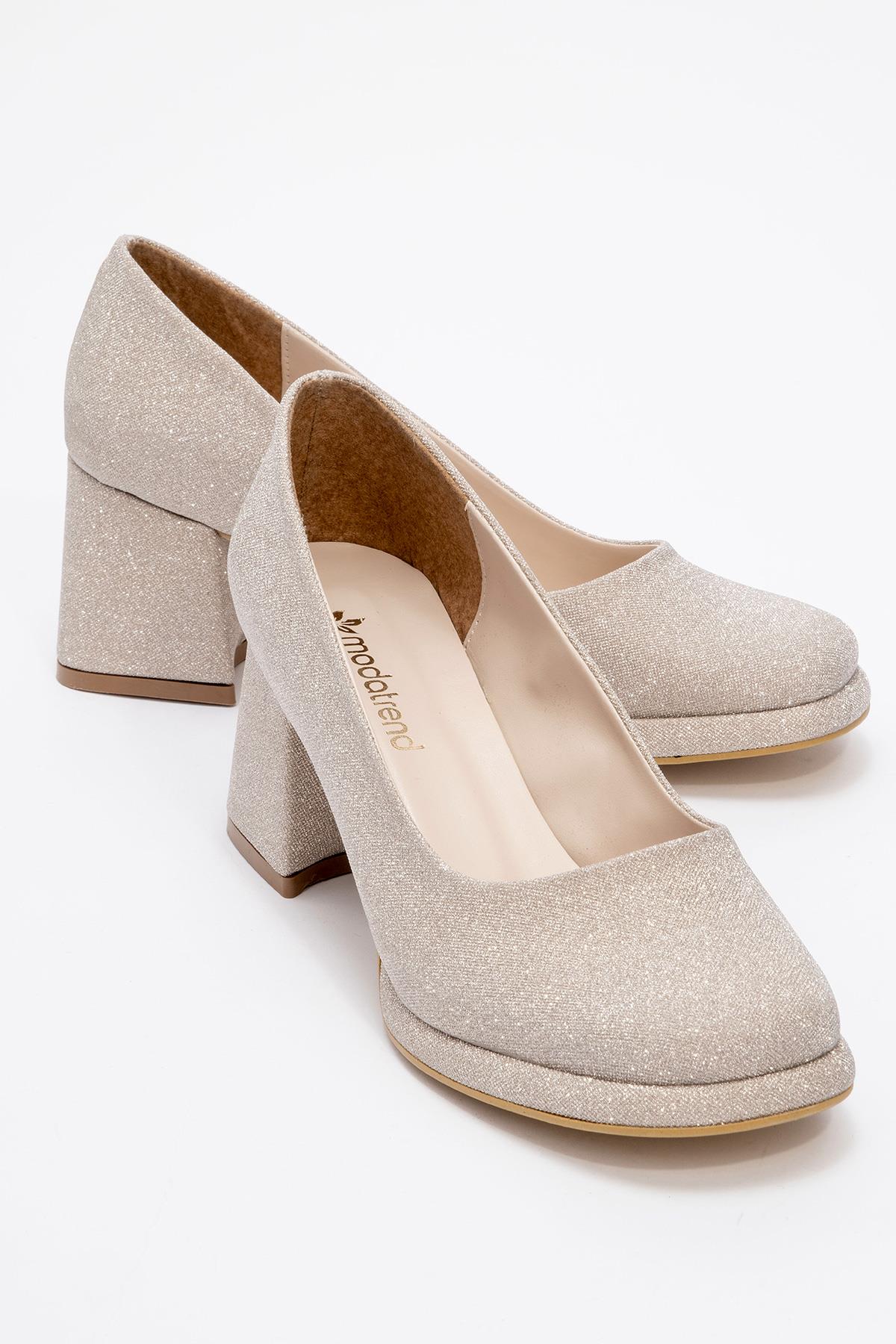 Kadın Taşlı Topuklu Ayakkabı ALTIN SİM - Görsel 2