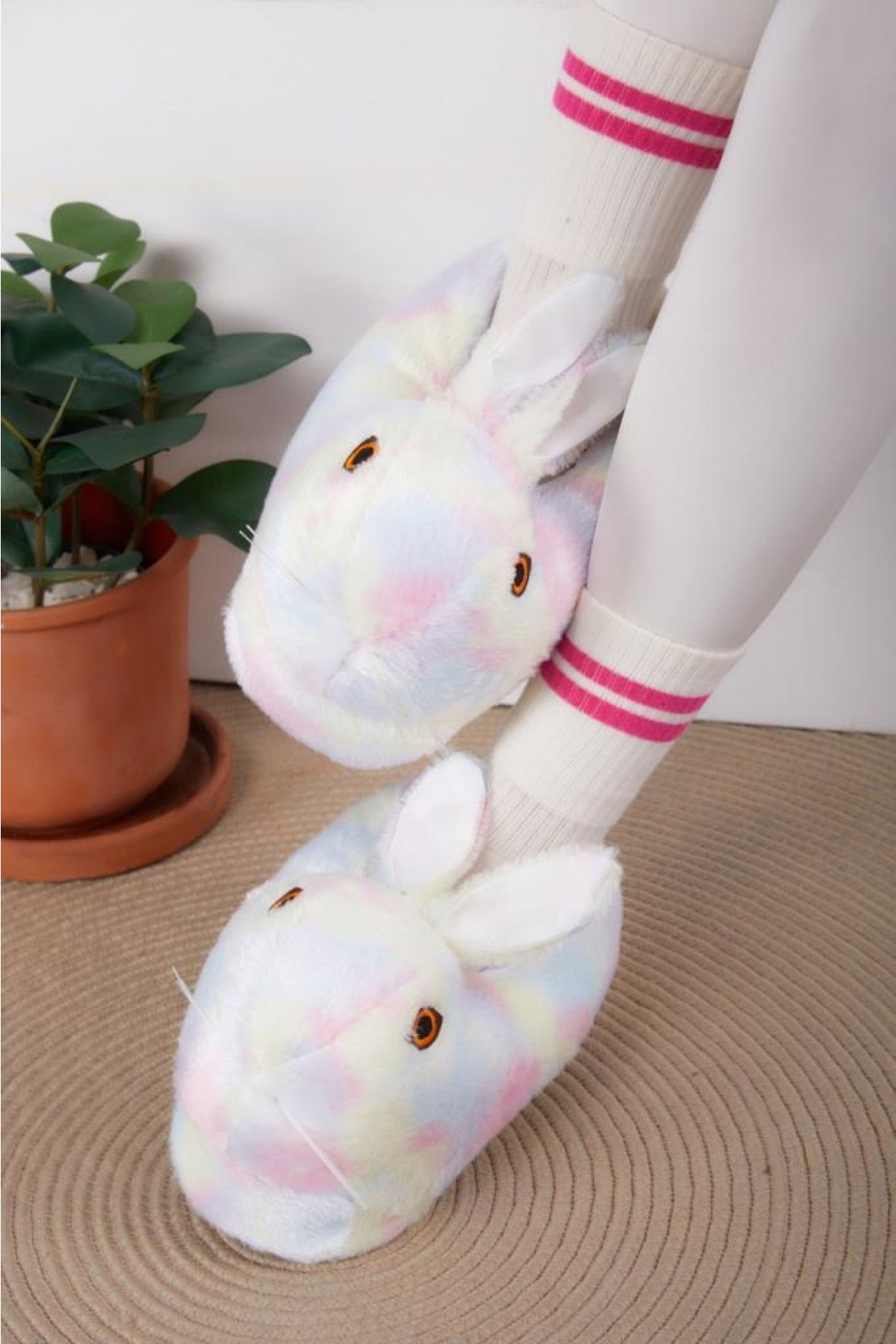 Kadın Kız Çocuk Kombin Hayvanlı Tavşanlı Panduf Ev Botu - Görsel 3