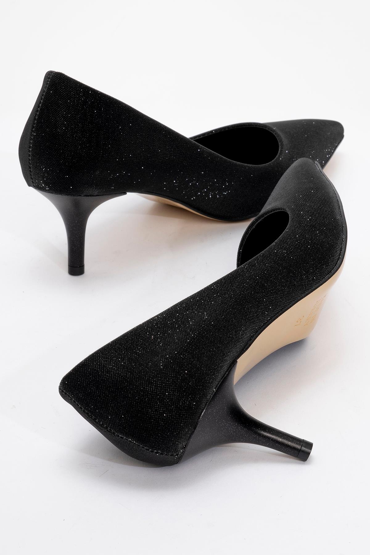 Kadın Sivri Burunlu Stiletto SİYAH SİM - Görsel 5