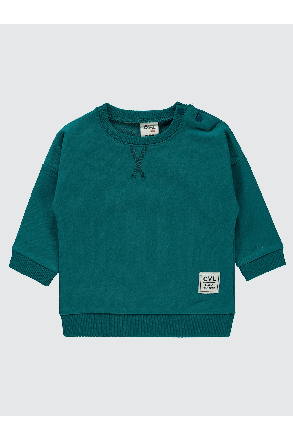 Erkek Bebek Sweatshirt 6-18 Ay Petrol Yeşili