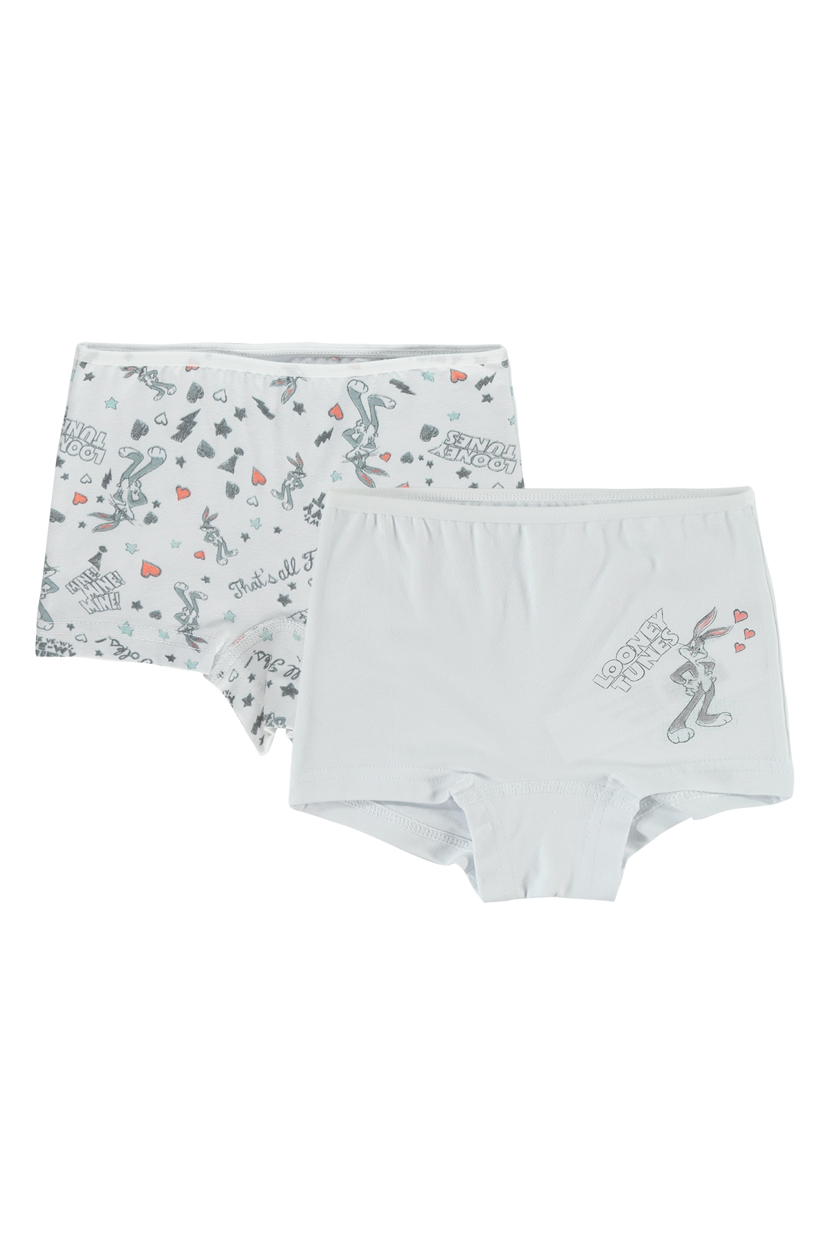 Kız Çocuk 2'li Boxer Set 2-10 Yaş Beyaz