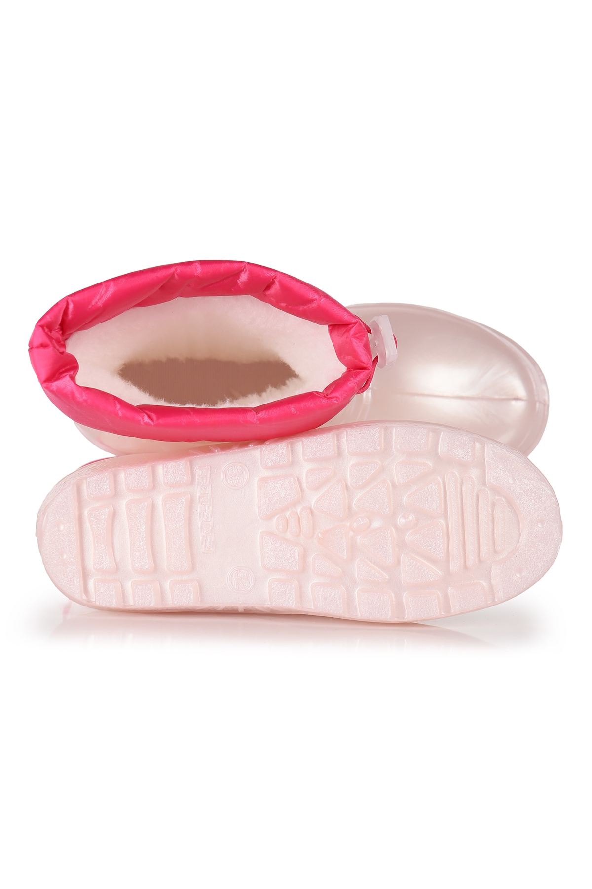 Linze Sedefli Su Geçirmez Kız Çocuk Yağmur Çizmesi Pudra - Görsel 6