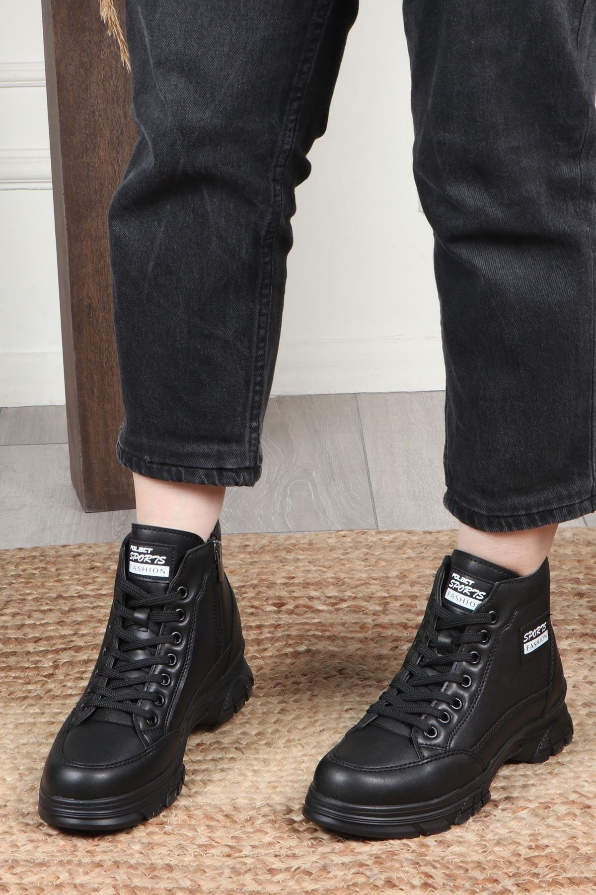 4222 Sıcak Astar Kaymaz Taban Kadın Bot - Görsel 3