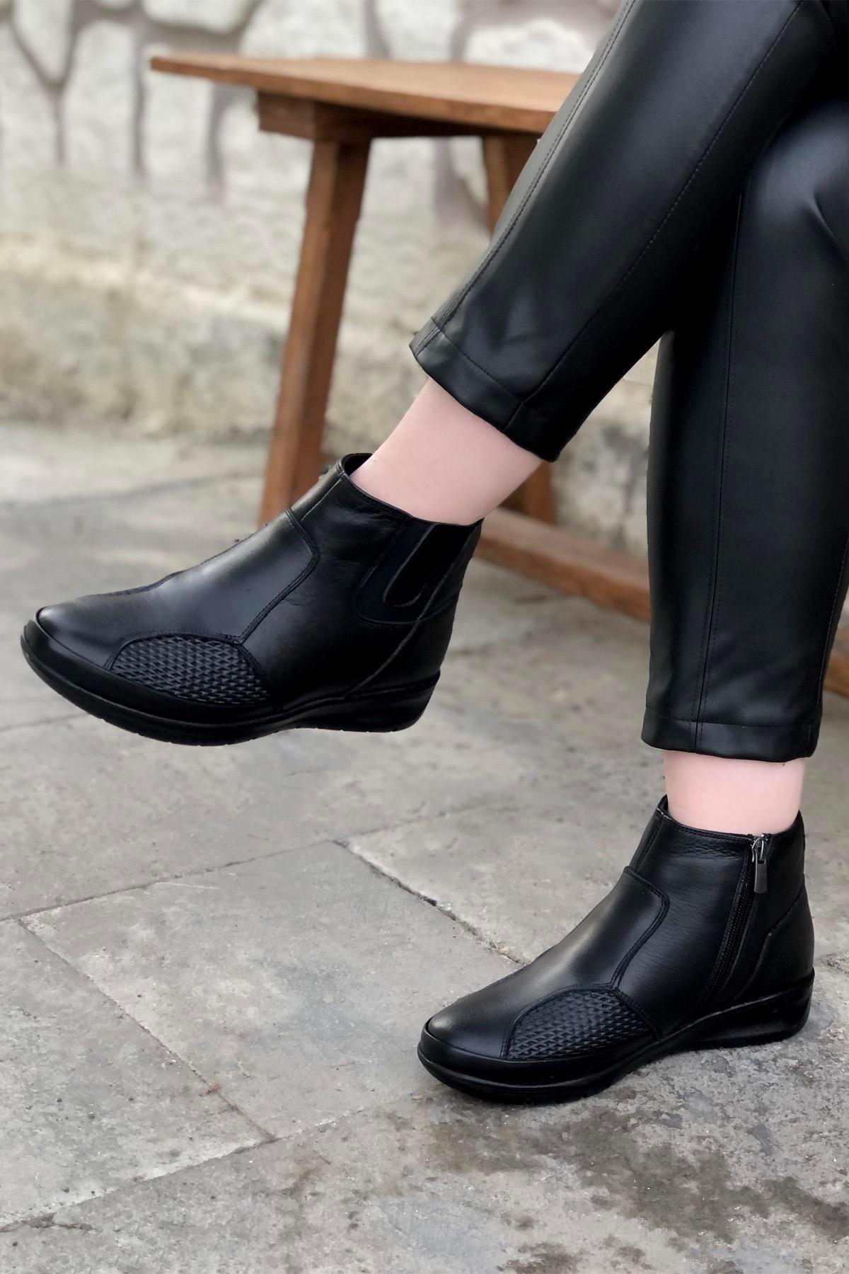 7690 Kadın Termo Taban Hakiki Deri Anne Bot - Görsel 3