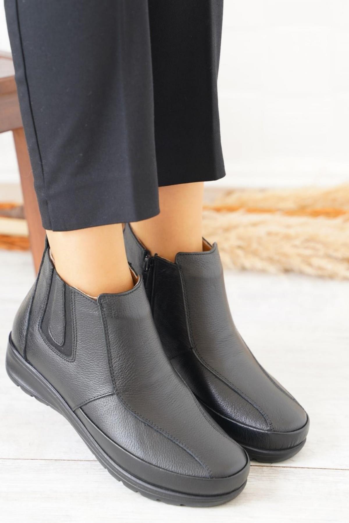 42759 Hakiki Deri Ortopedik Taban Anne Bot - Görsel 4
