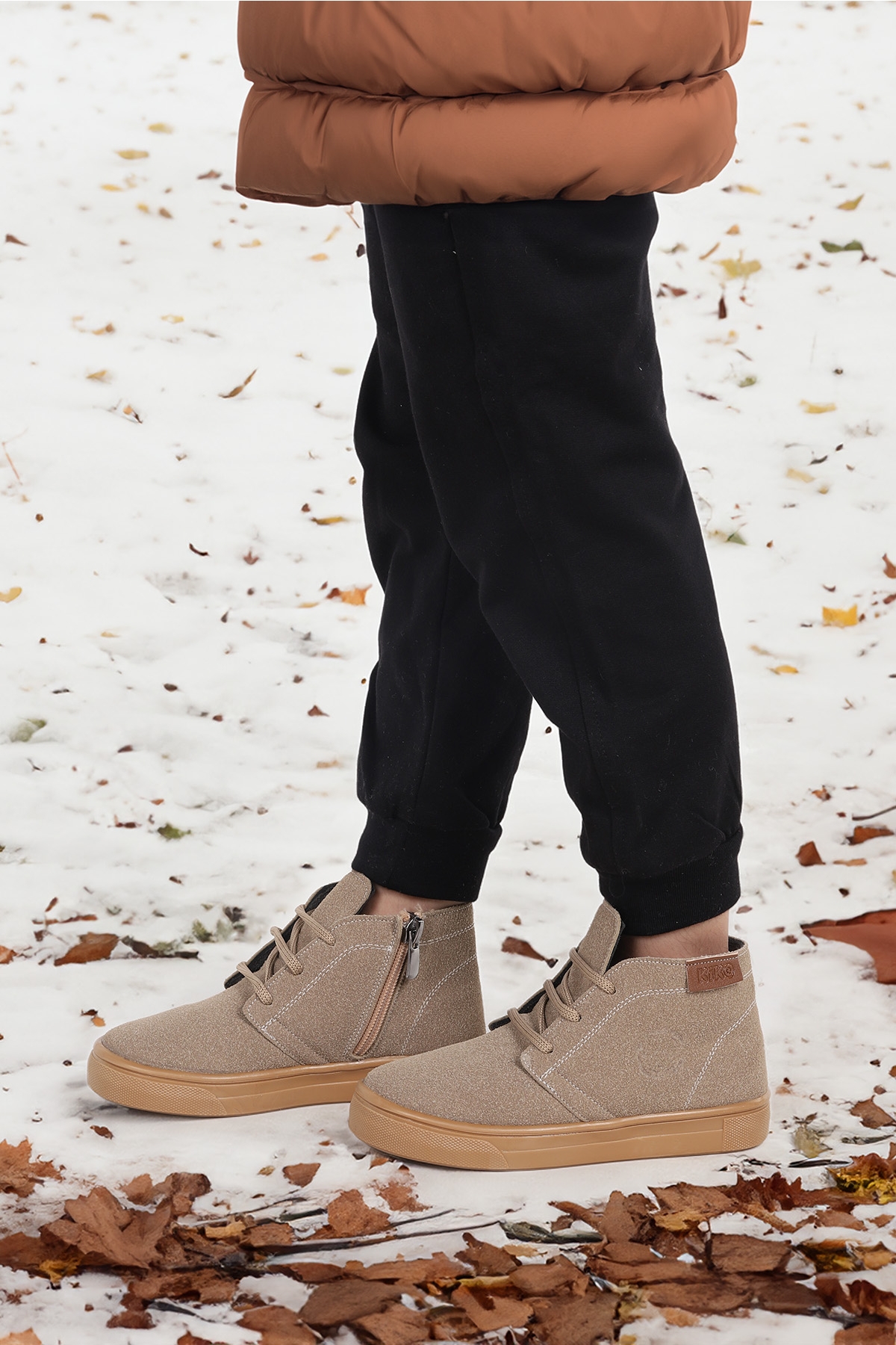 Homer Fermuarlı Erkek Bebek Günlük Bot Ayakkabı Kum - Görsel 3