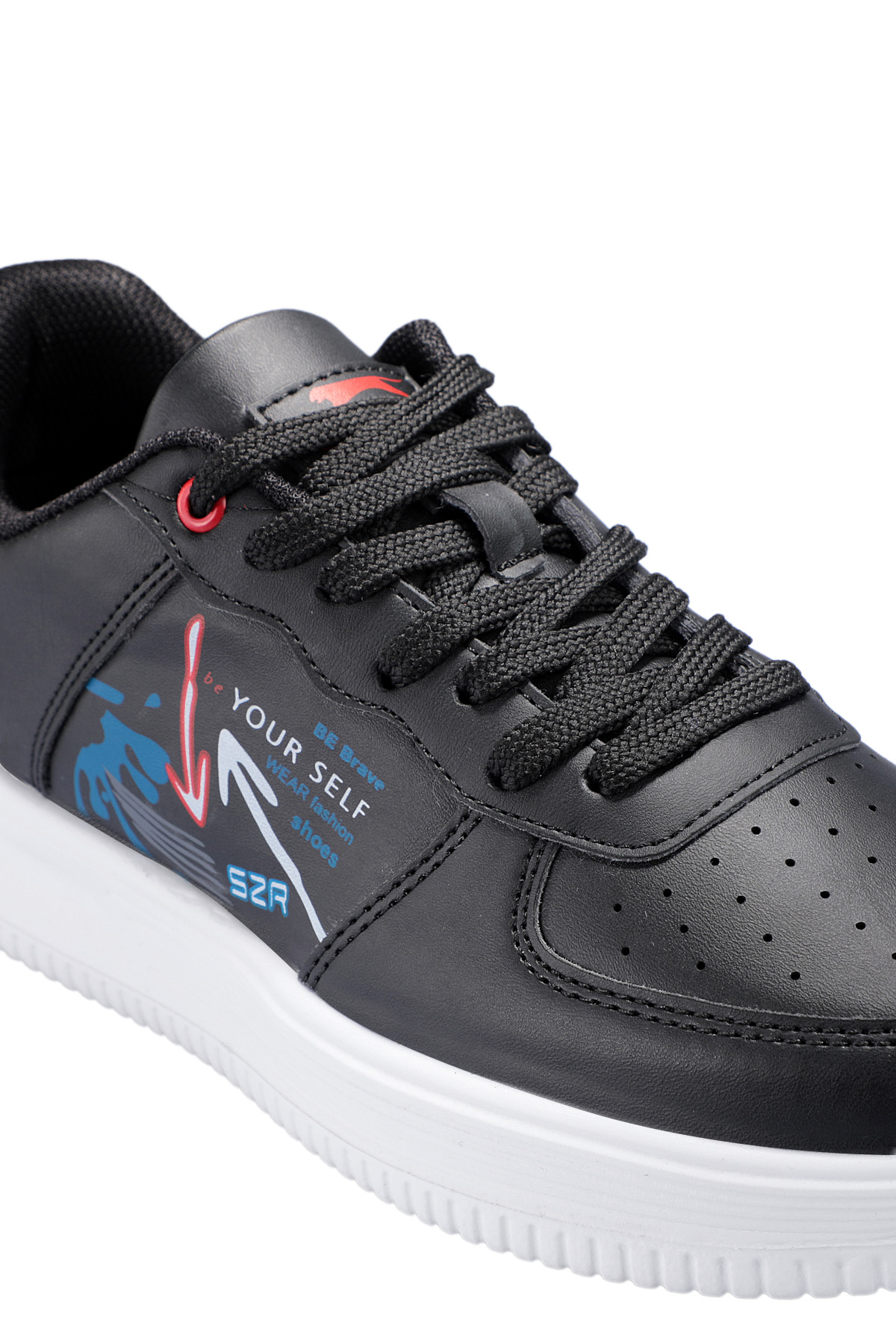 PAAVO I Kadın Sneaker Ayakkabı Siyah / Kırmızı - Görsel 5