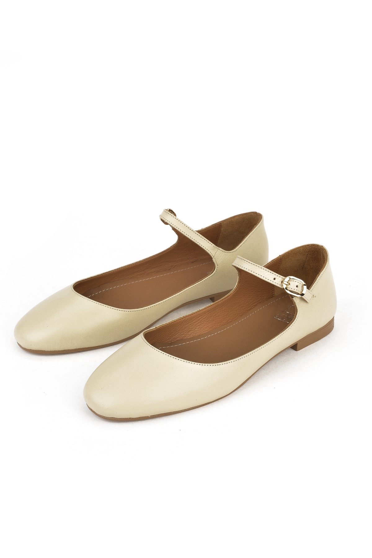 Hakiki Deri Kadın Babet 1511044Z104 Bej - Görsel 6