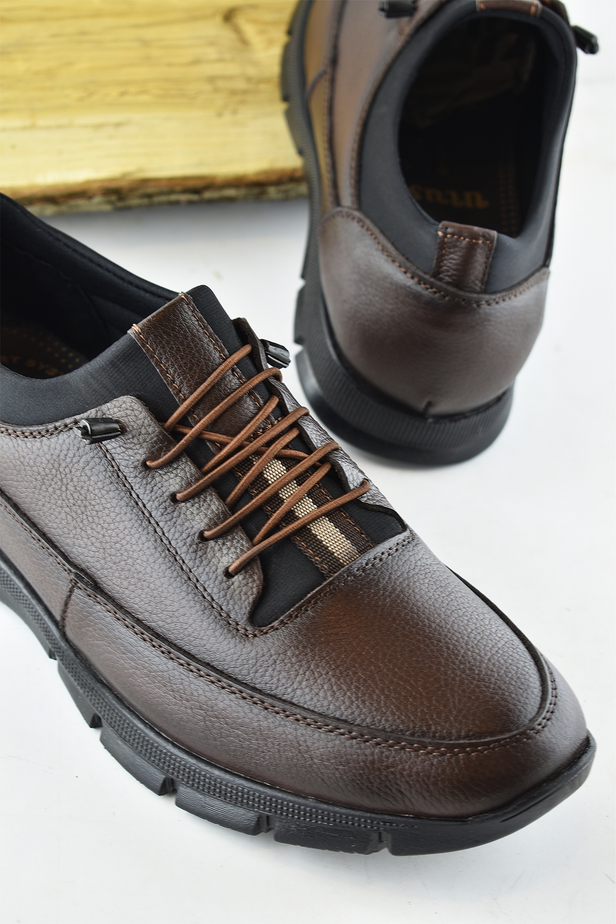 325a Tam Ortopedik Topuk Masajlı Taban Erkek Ayakkabı Hakiki Deri Mevsimlik Ayakkabı - Görsel 5