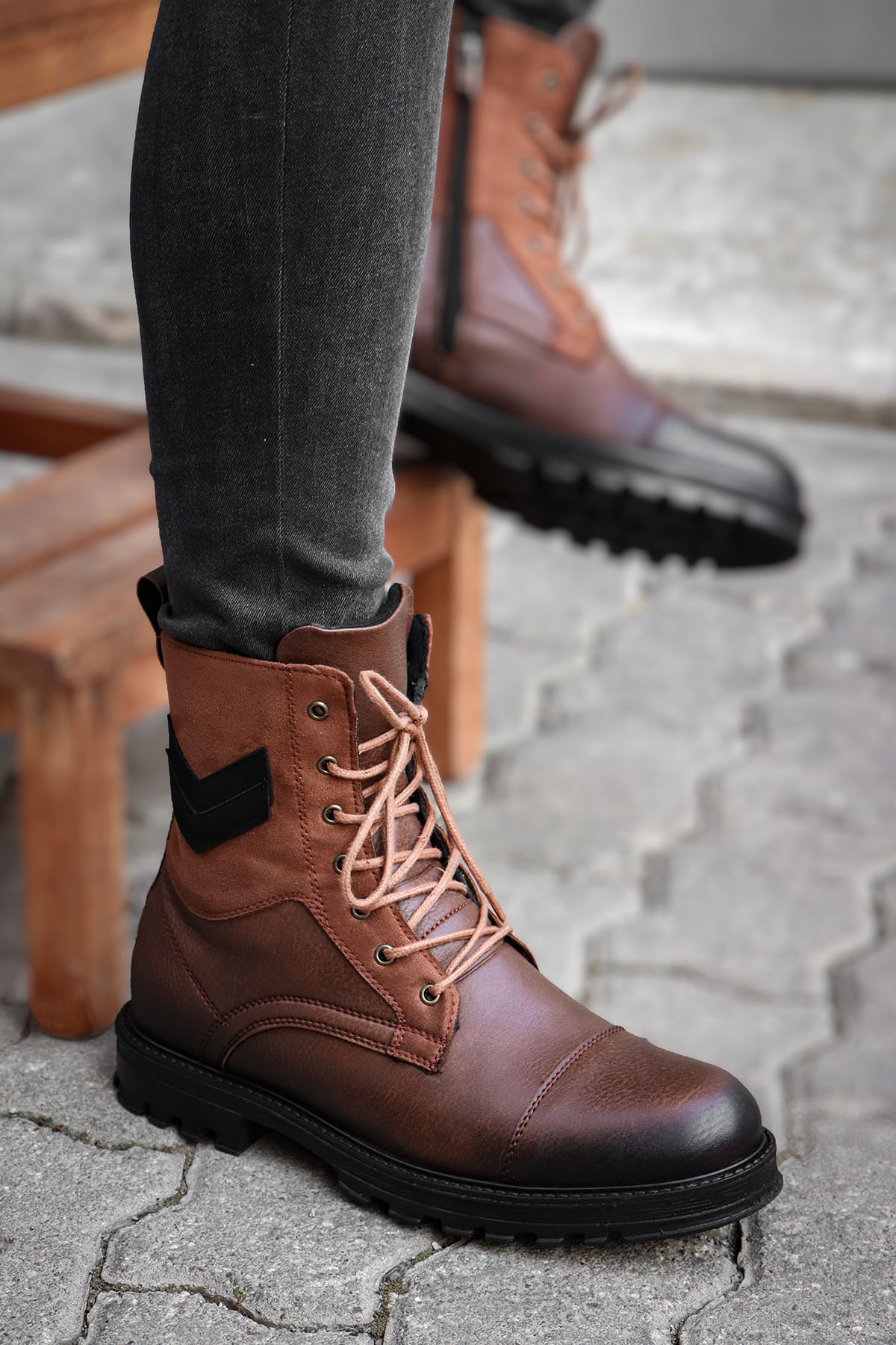 C7 Rahat Sıcak Astar Erkek Fermuarlı Bot Postal 4 Renk - Görsel 2