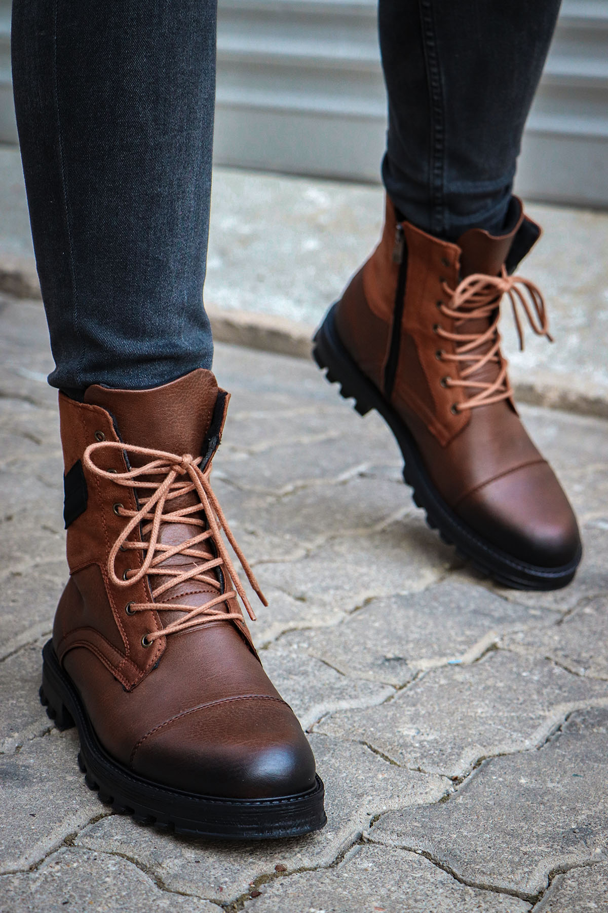 C7 Rahat Sıcak Astar Erkek Fermuarlı Bot Postal 4 Renk - Görsel 5