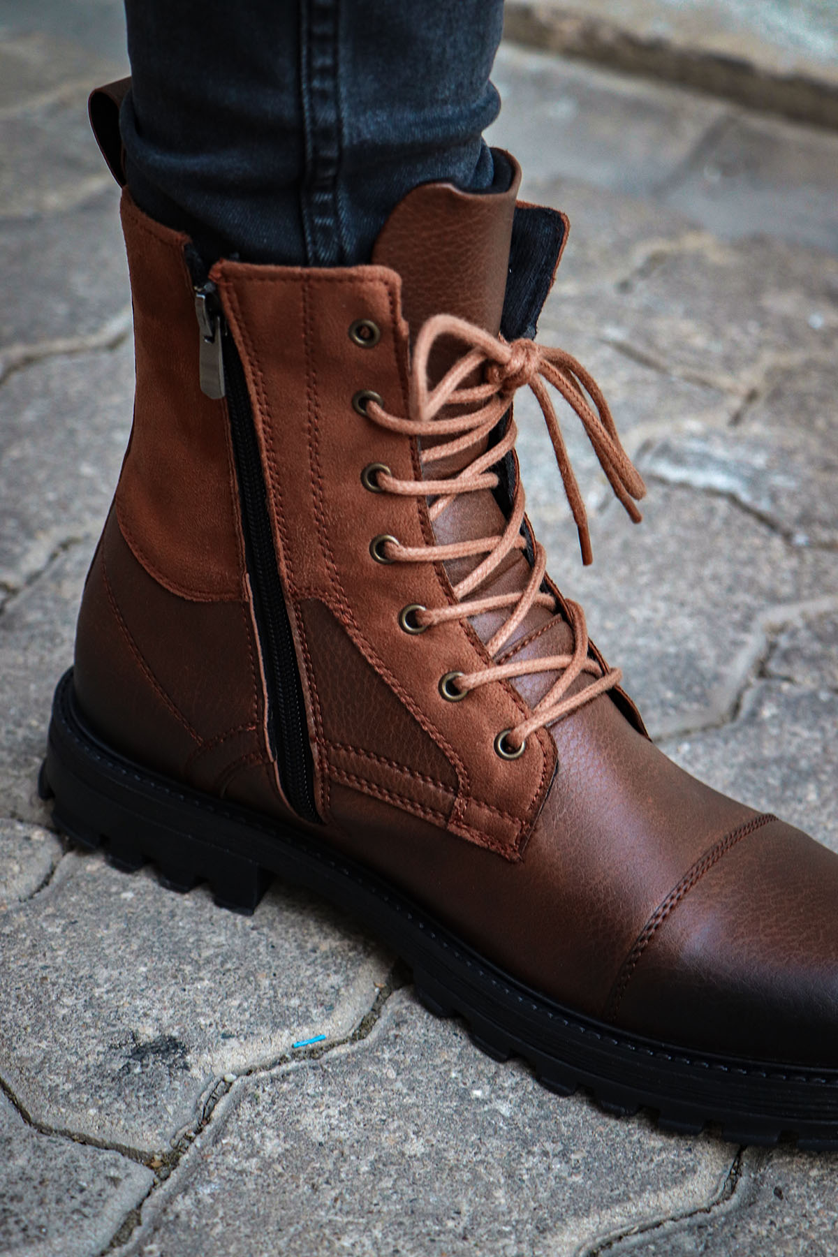 C7 Rahat Sıcak Astar Erkek Fermuarlı Bot Postal 4 Renk - Görsel 6