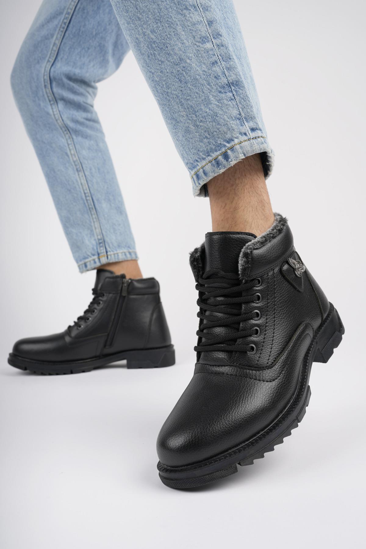 CANYON Garantili Bağcıklı Fermuarlı İçi Kürklü Erkek Kışlık Bot - Görsel 2