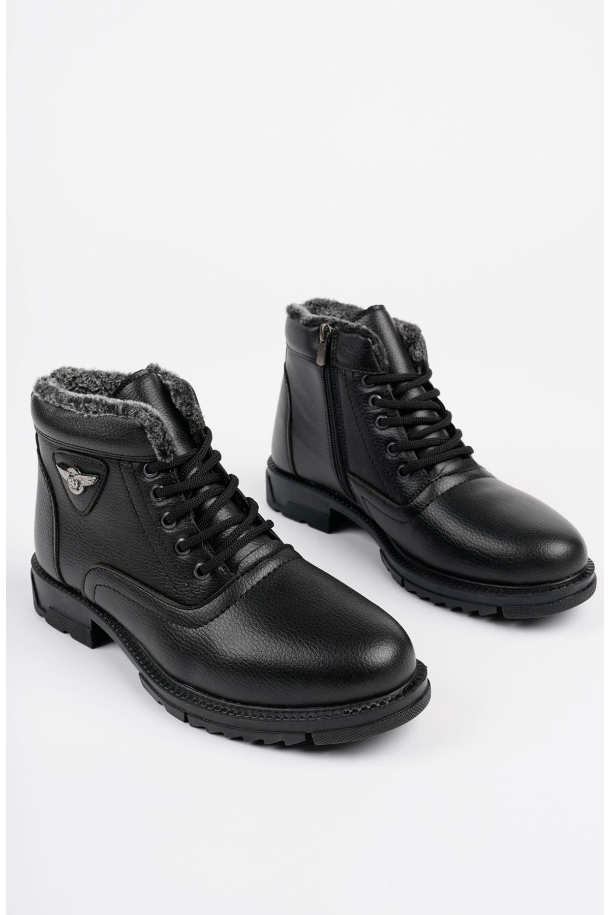 CANYON Garantili Bağcıklı Fermuarlı İçi Kürklü Erkek Kışlık Bot - Görsel 5