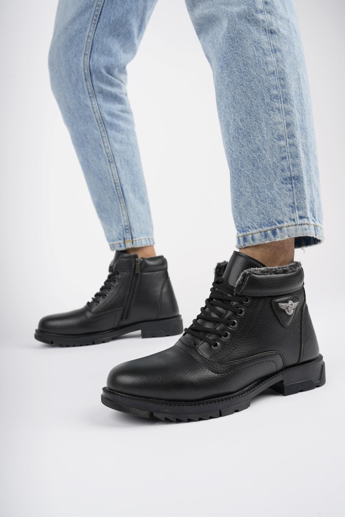 CANYON Garantili Bağcıklı Fermuarlı İçi Kürklü Erkek Kışlık Bot - Görsel 6