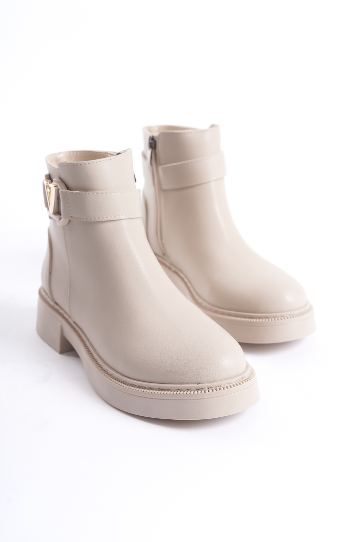 D802 Kadın Yanı Tokalı Ortopedik Soğuk Geçirmez Bot - Görsel 4