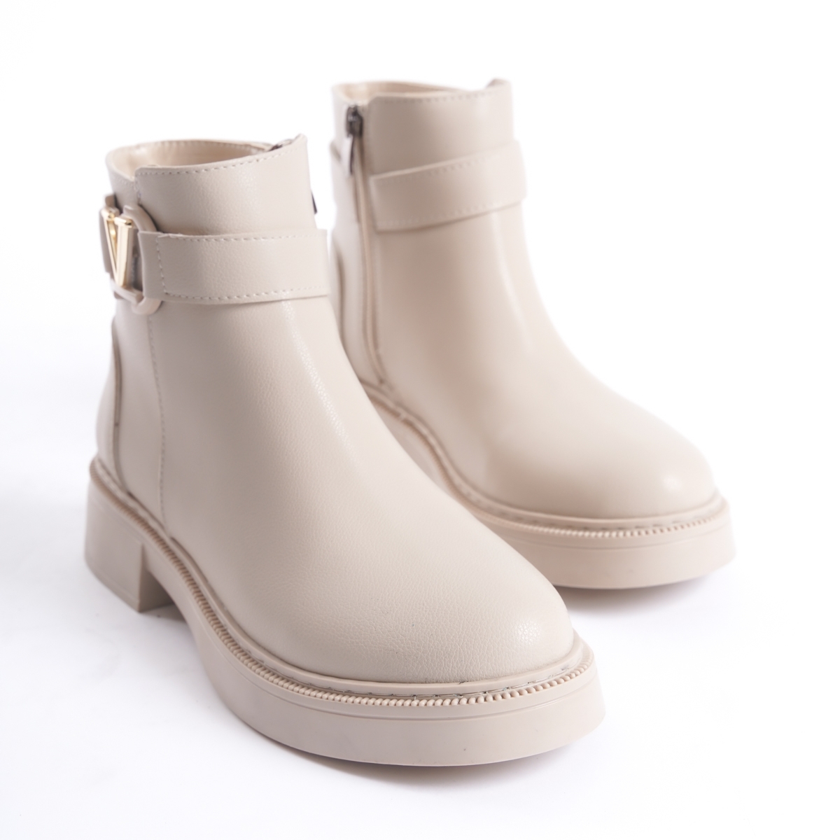 D802 Kadın Yanı Tokalı Ortopedik Soğuk Geçirmez Bot - Görsel 6