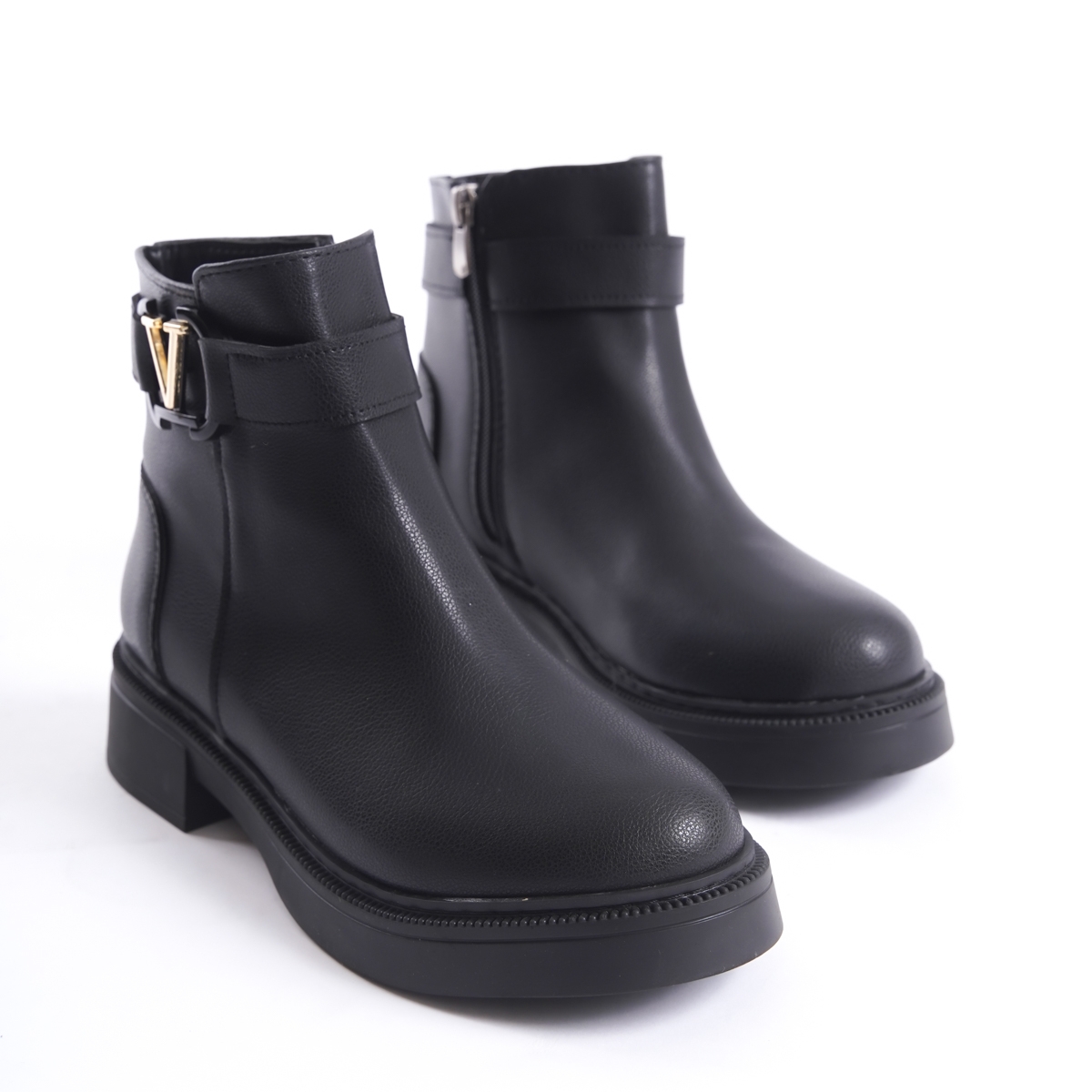 D802 Kadın Yanı Tokalı Ortopedik Soğuk Geçirmez Bot - Görsel 6