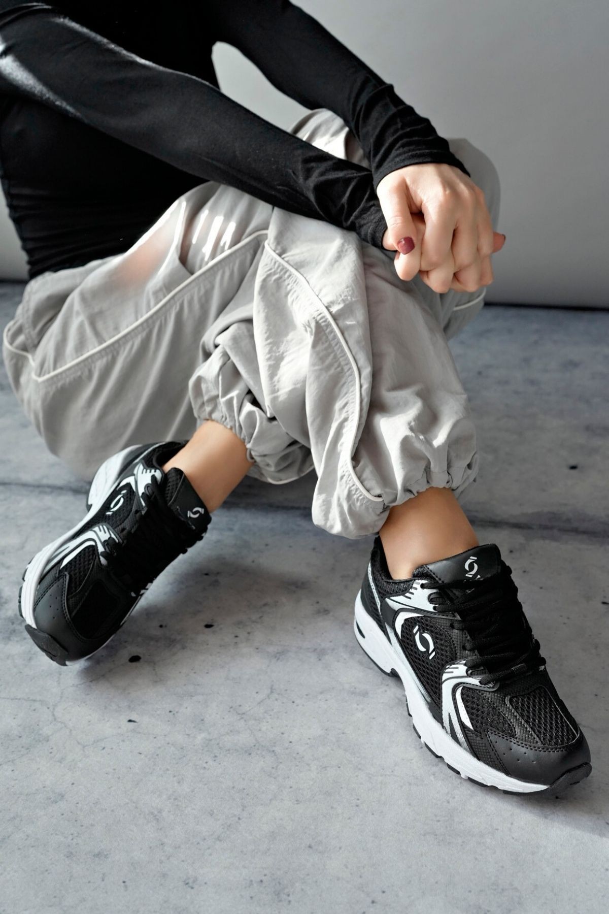 MOJEH Kadın Ortopedik Günlük Garantili Bağcıklı Yürüyüş Koşu Sneaker Spor Ayakkabı - Görsel 4