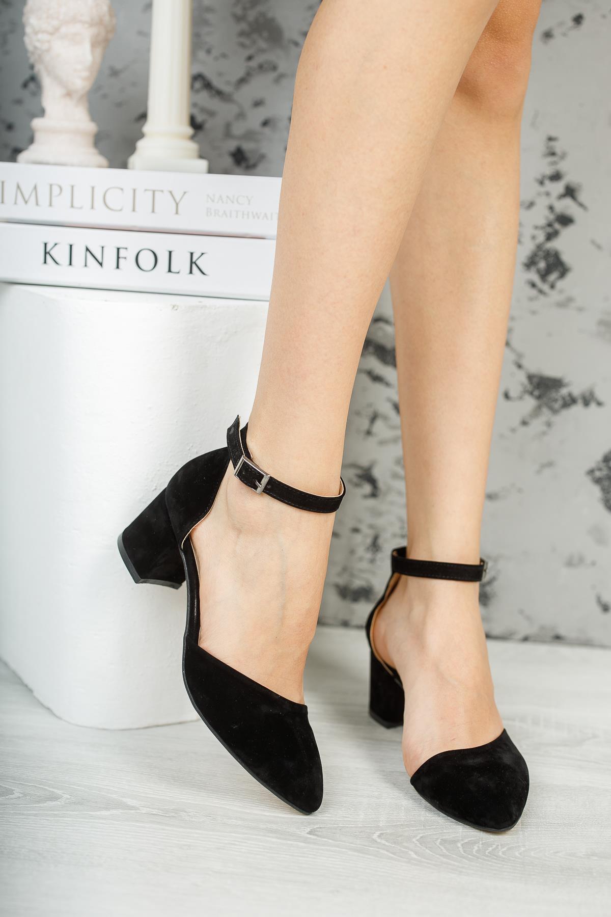 W708 Garantili Kadın Klasik Günlük Tarz Şık ve Rahat Topuklu Ayakkabı - Görsel 2