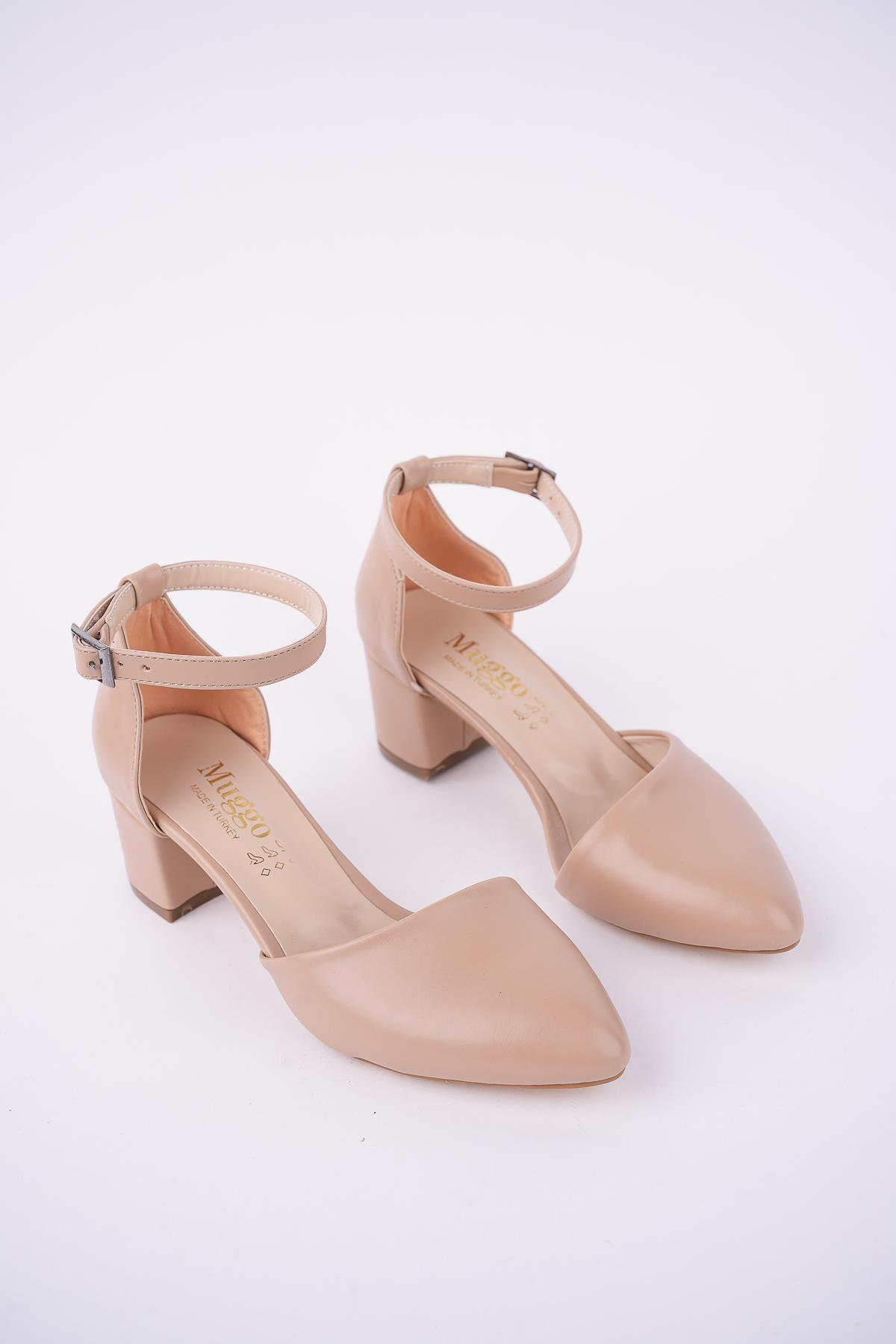 W708 Garantili Kadın Klasik Günlük Tarz Şık ve Rahat Topuklu Ayakkabı - Görsel 6