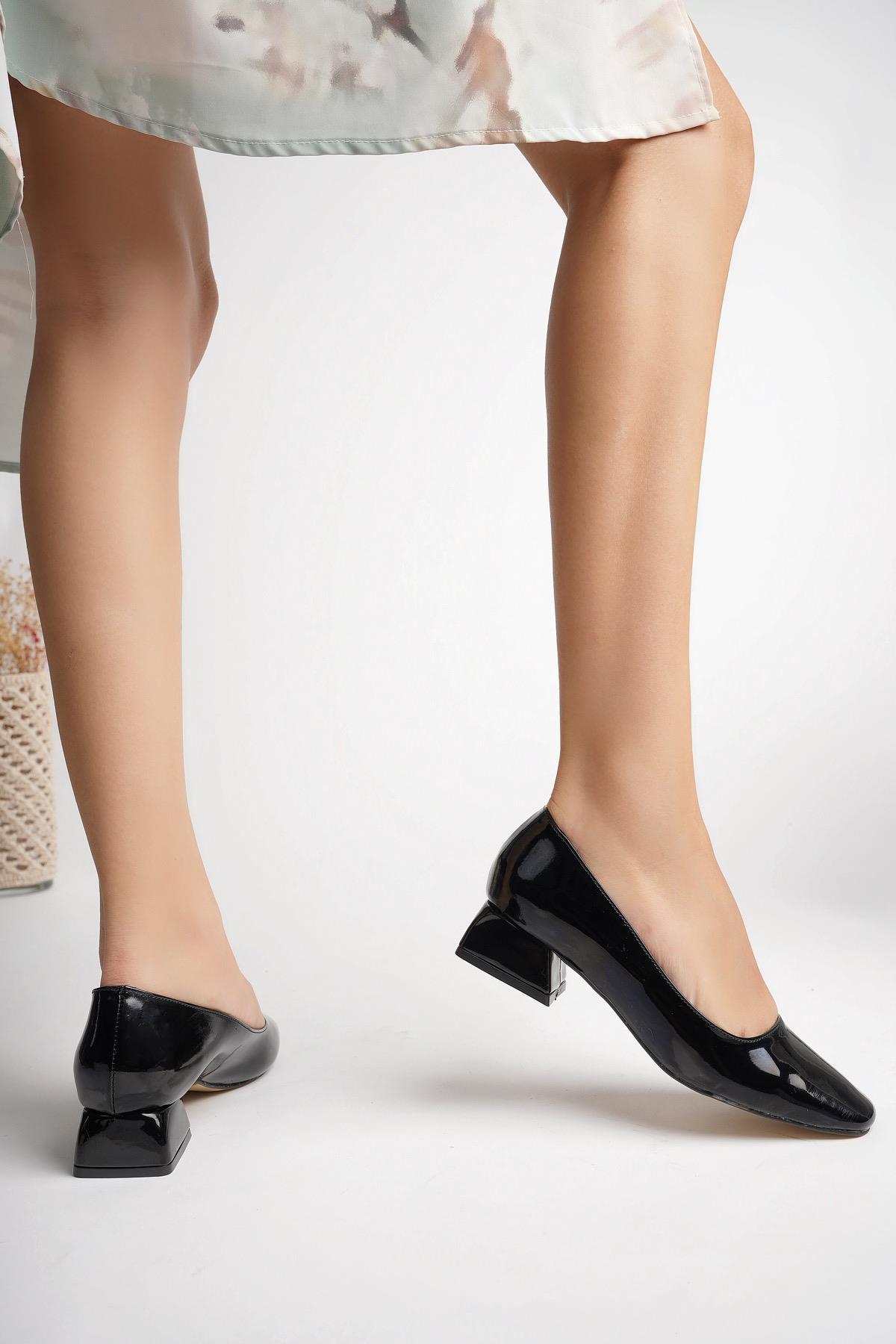 LİLİTH Garantili Kare Burunlu Kısa Topuklu Kadın Günlük Ayakakkabı - Görsel 7