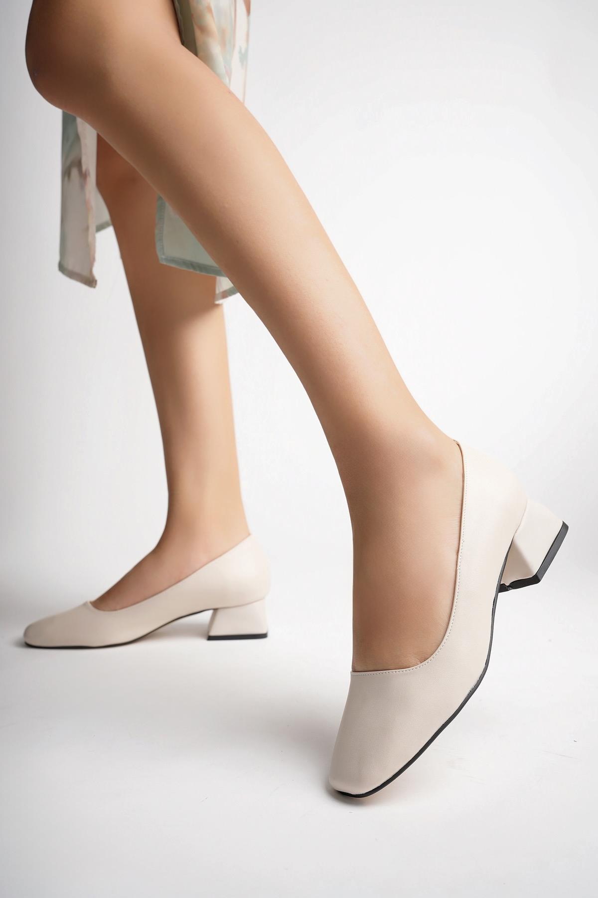 LİLİTH Garantili Kare Burunlu Kısa Topuklu Kadın Günlük Ayakakkabı - Görsel 3