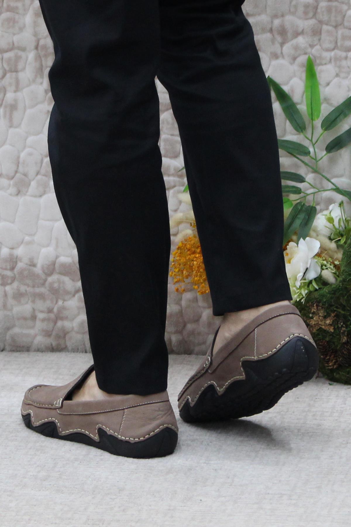 231225 Esnek Kauçuk Taban Nubuk Hakiki Deri Erkek Ayakkabı - Görsel 5