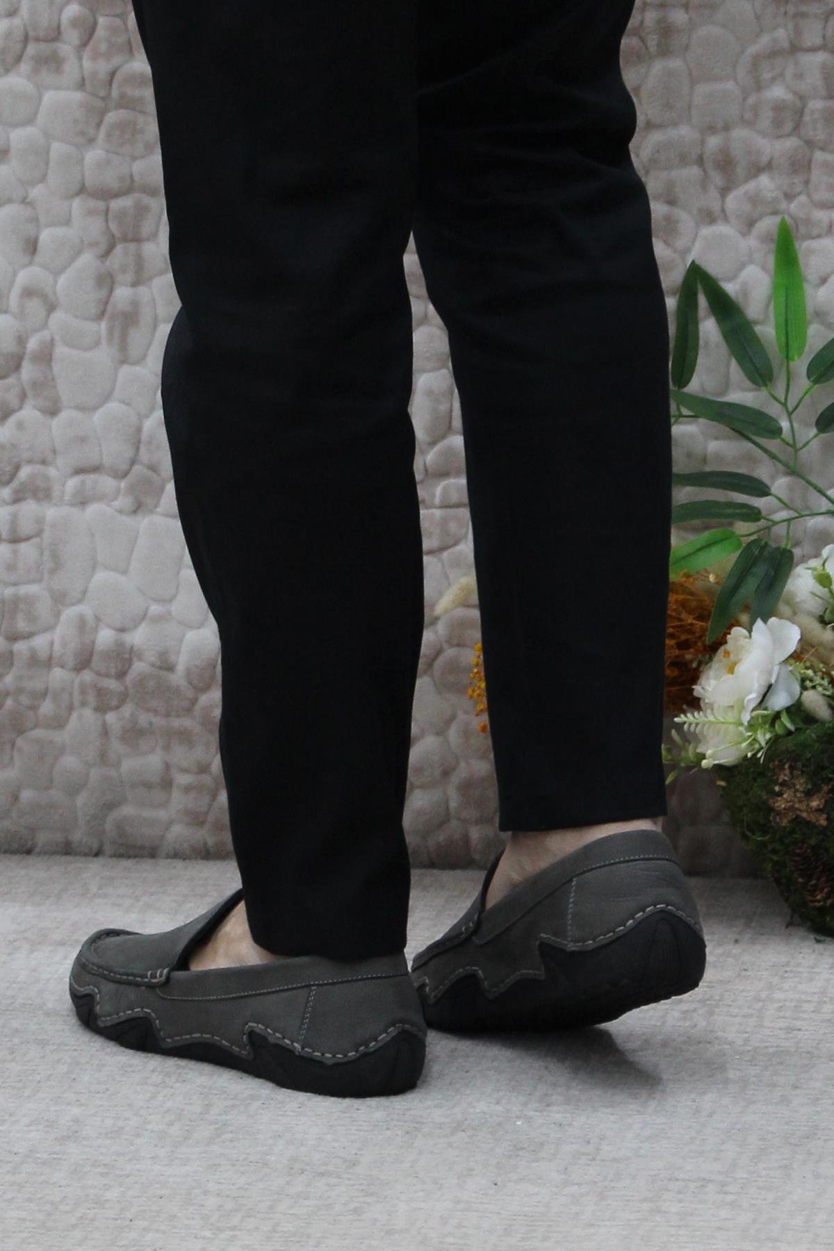 231225 Esnek Kauçuk Taban Nubuk Hakiki Deri Erkek Ayakkabı - Görsel 5