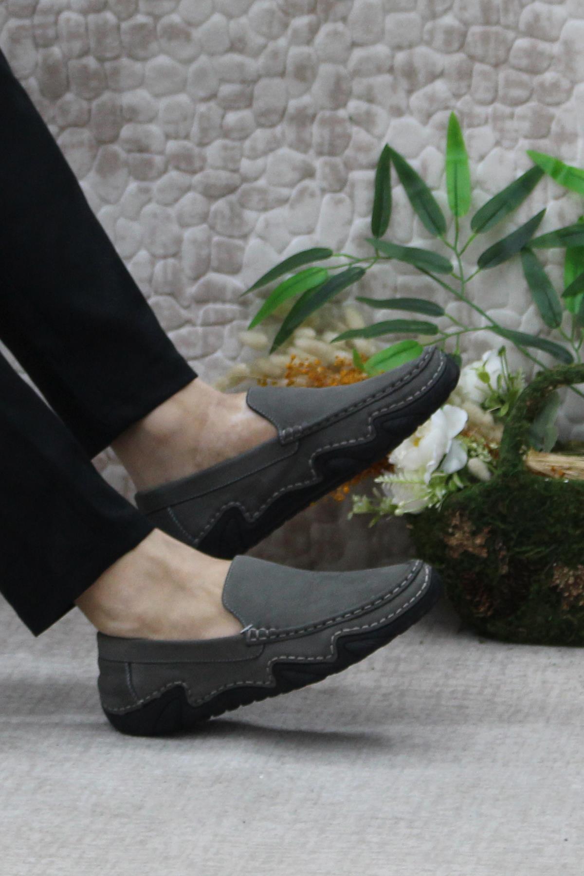 231225 Esnek Kauçuk Taban Nubuk Hakiki Deri Erkek Ayakkabı - Görsel 6