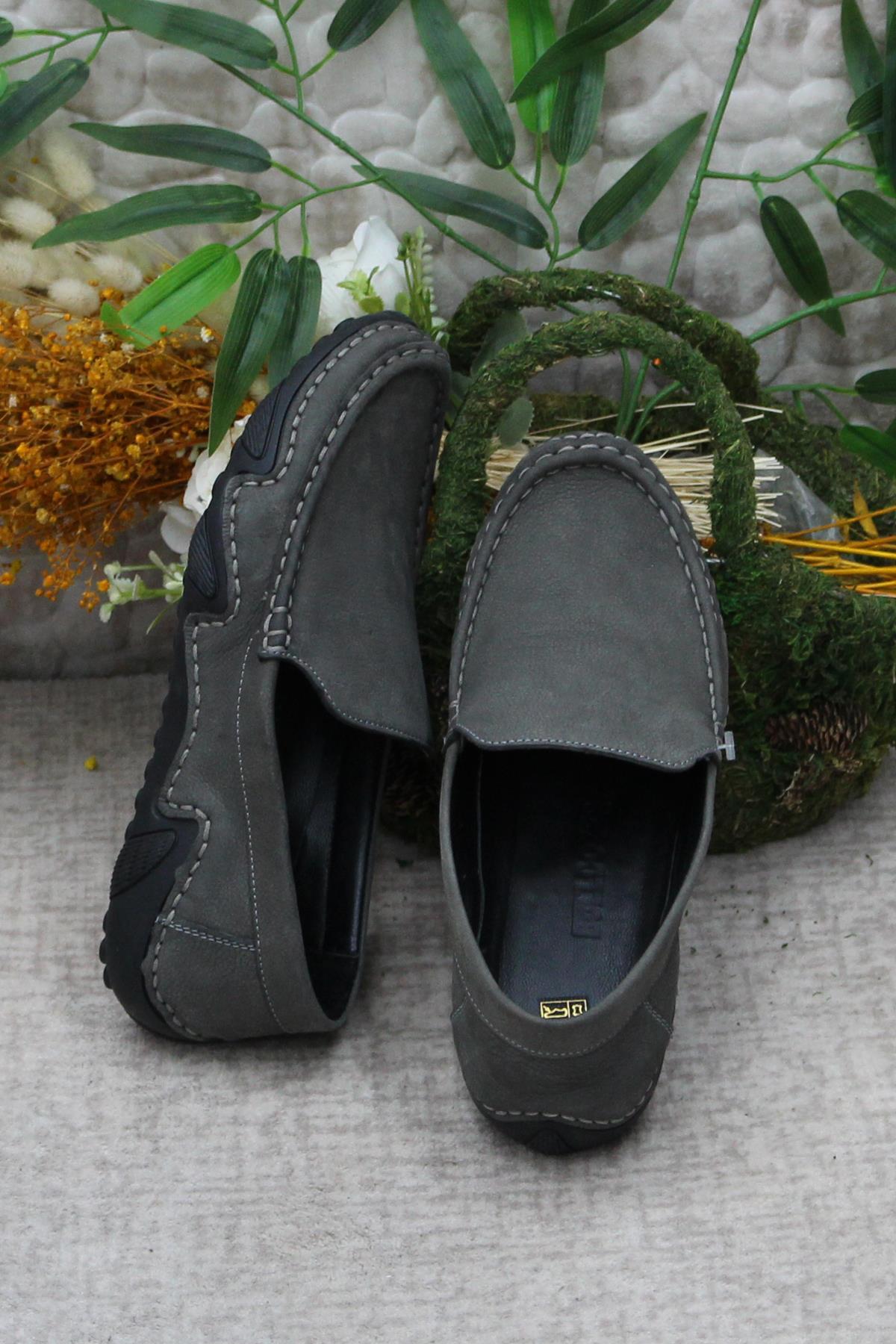 231225 Esnek Kauçuk Taban Nubuk Hakiki Deri Erkek Ayakkabı - Görsel 7