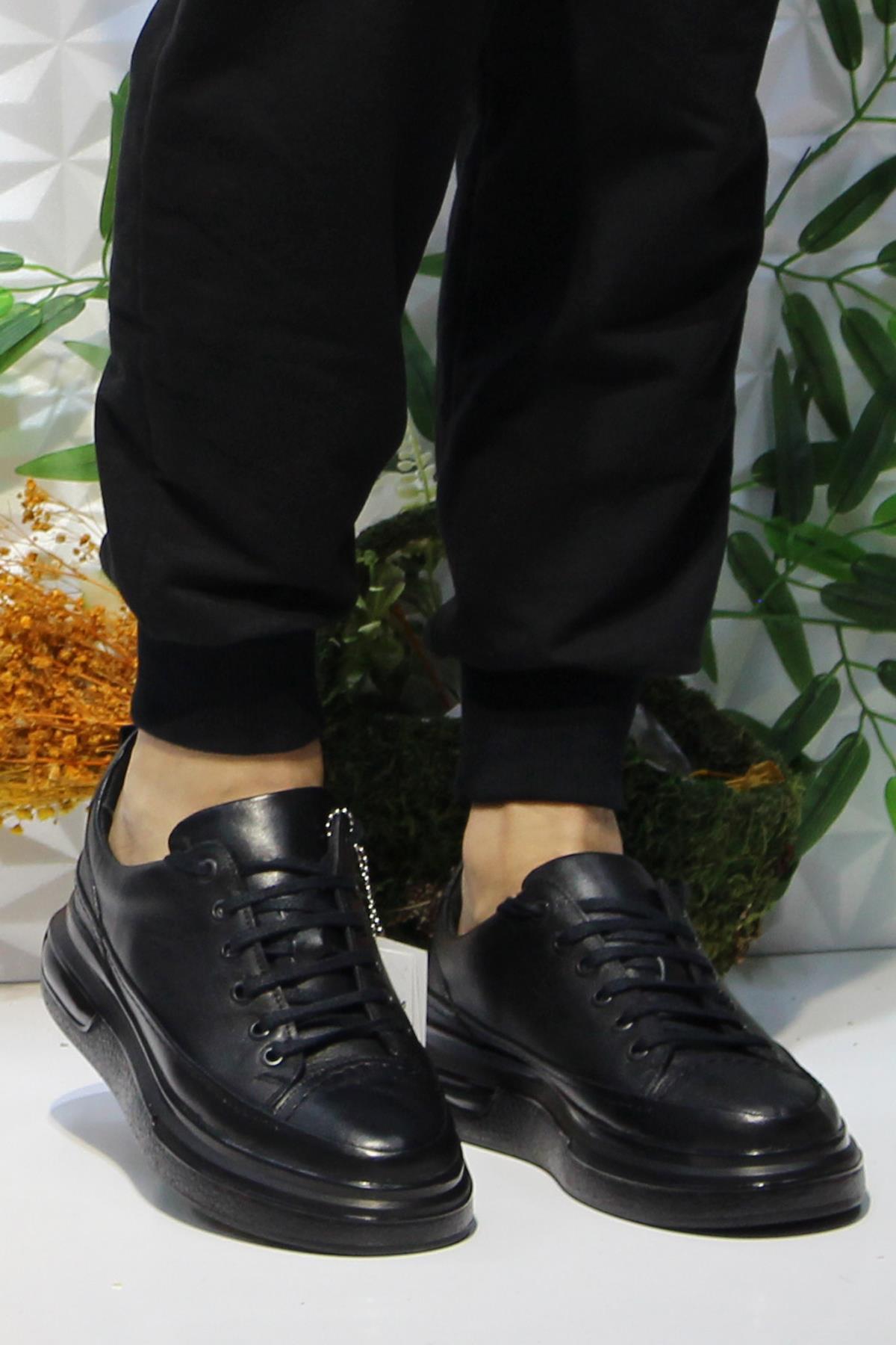 242 1870 Siyah Rahat Orijinal Ürün Hakiki Deri Erkek Ayakkabı - Görsel 3