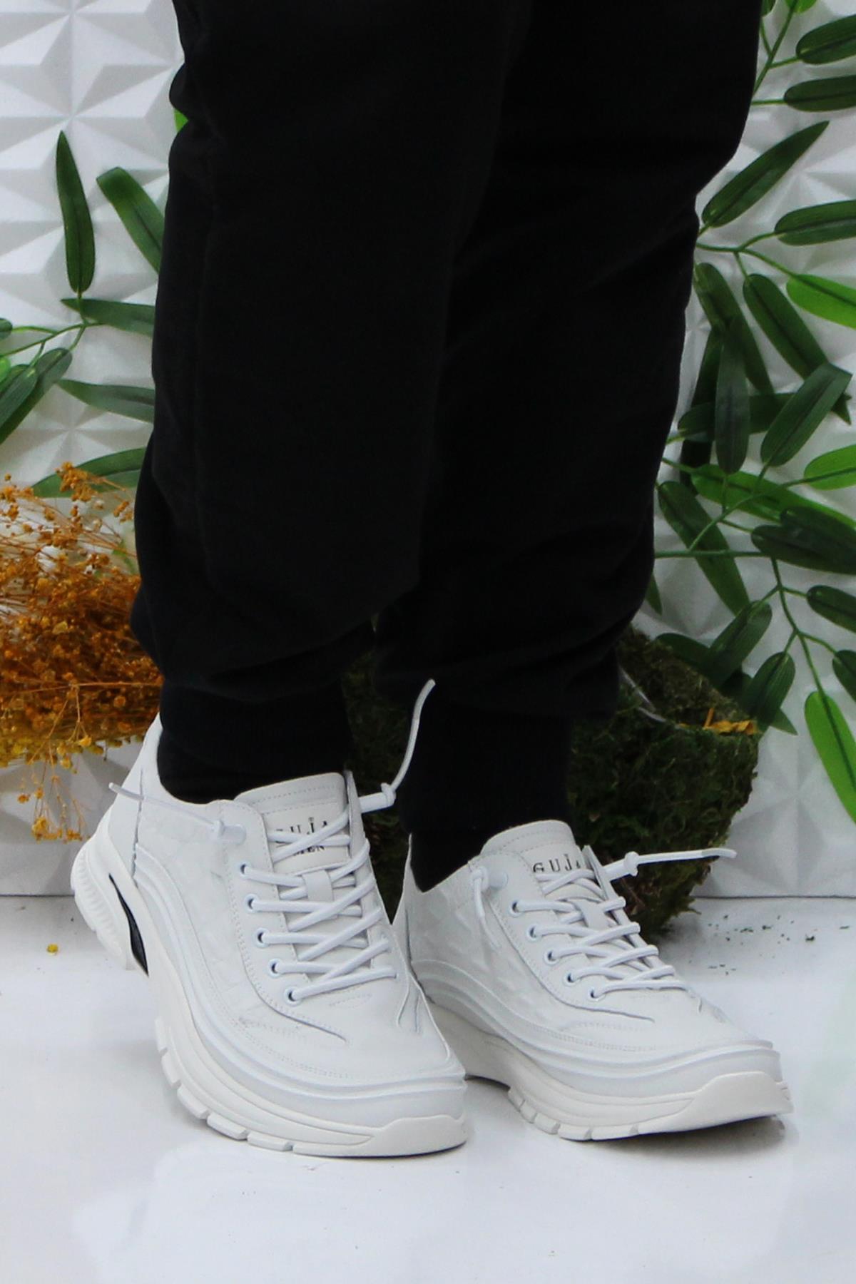 Guja 24K518 Beyaz Rahat Esnek Orijinal Ürün Hakiki Deri Erkek Ayakkabı - Görsel 3