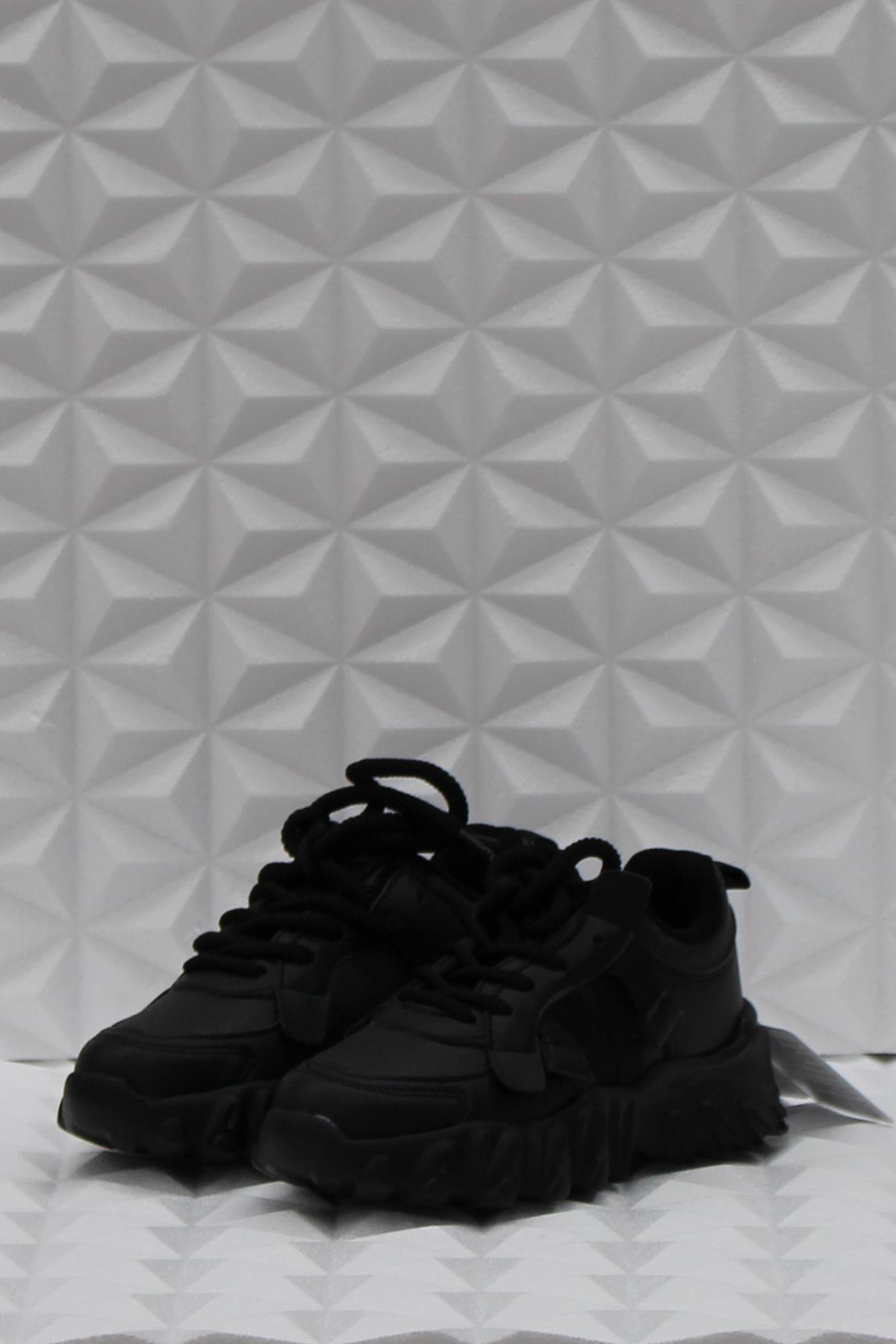 Cool Verom Siyah Bağcık Görünümlü Cırtlı Sneaker Ortopedik Çocuk Ayakkabı - Görsel 3