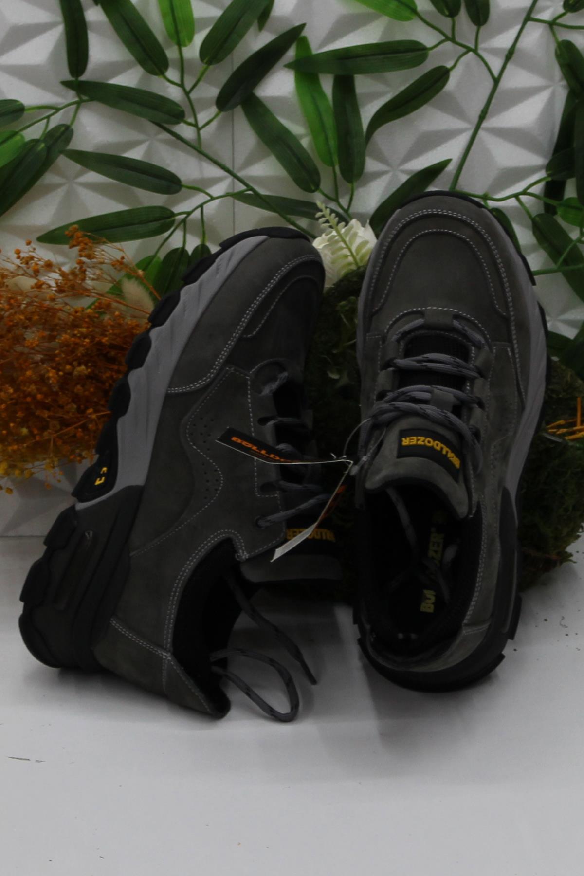 250011 Gri Nubuk Rahat Orijinal Ürün Hakiki Deri Erkek Ayakkabı - Görsel 3