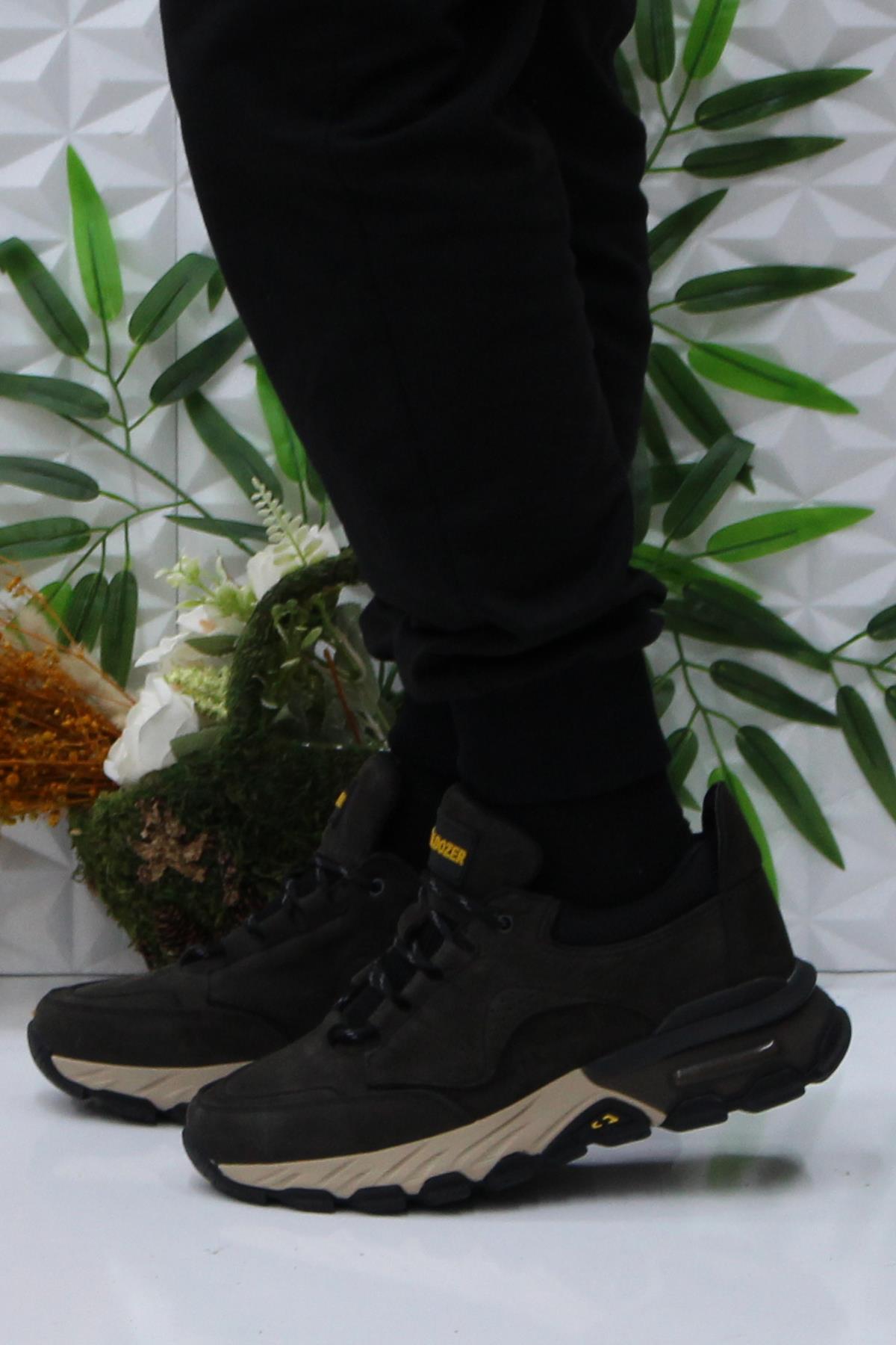 250011 Antrasit Nubuk Rahat Orijinal Ürün Hakiki Deri Erkek Ayakkabı - Görsel 4