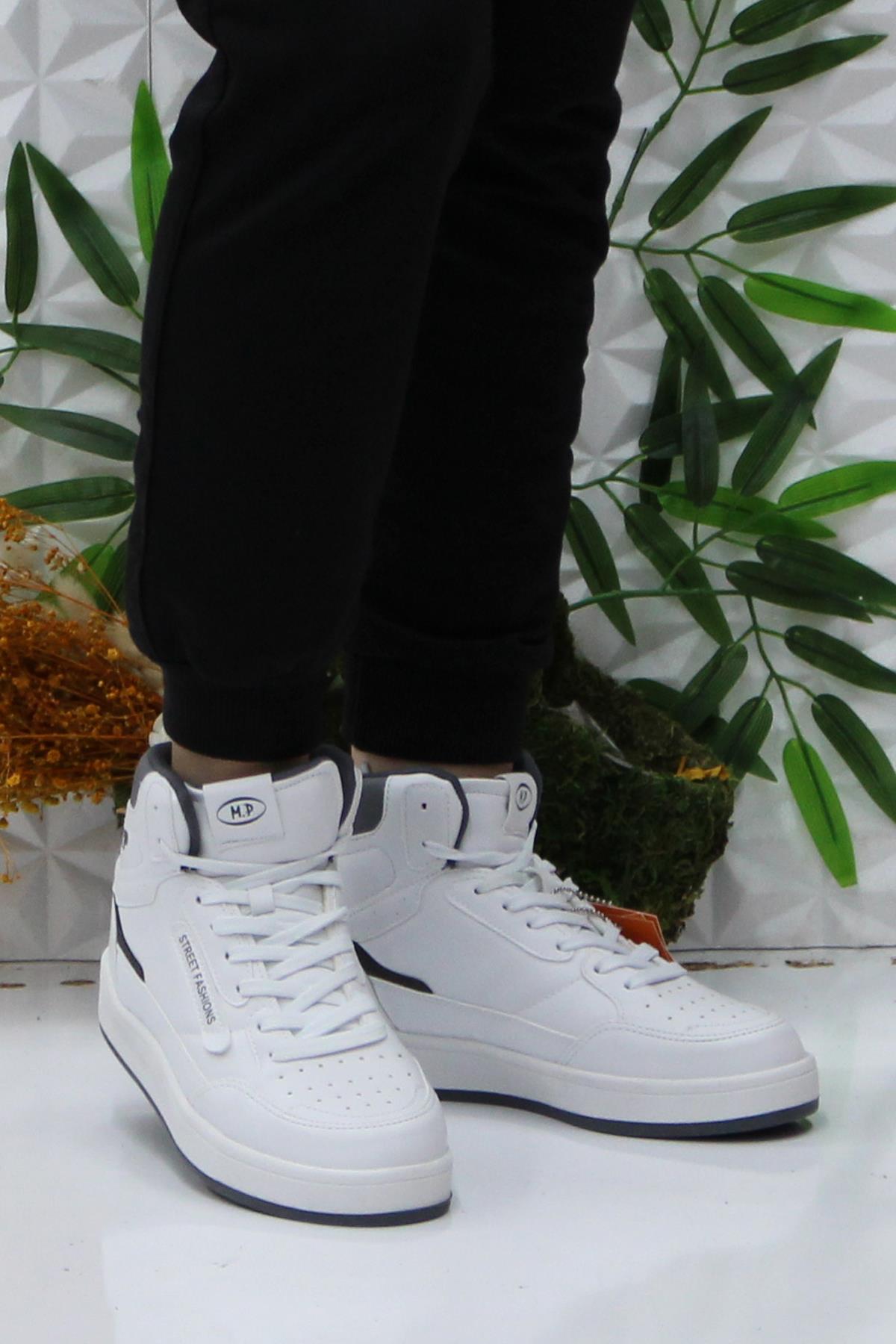 242-2057 Beyaz Rahat Orijinal Ürün Bilekli Kadın Spor Ayakkabı - Görsel 3