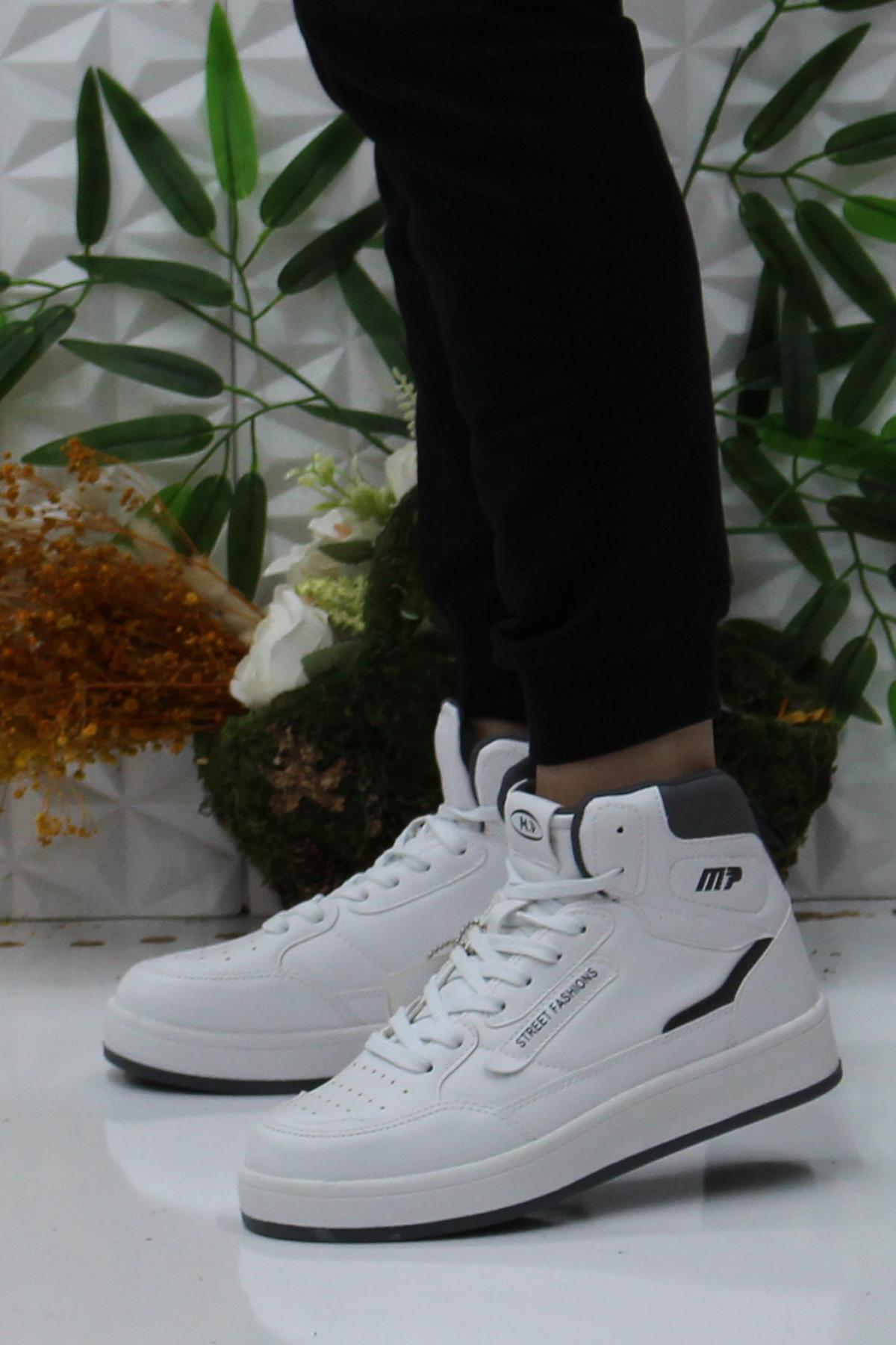 242-2057 Beyaz Rahat Orijinal Ürün Bilekli Kadın Spor Ayakkabı - Görsel 4