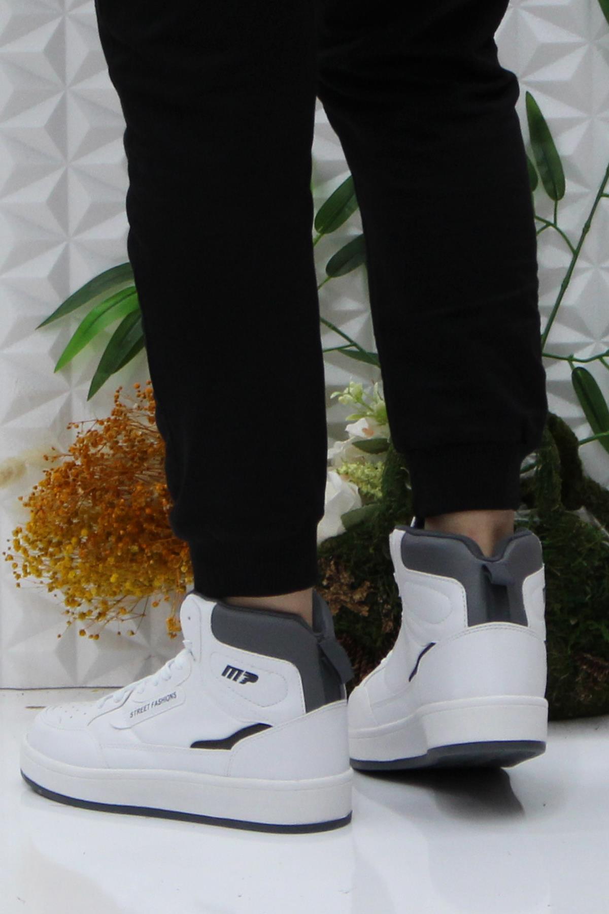 242-2057 Beyaz Rahat Orijinal Ürün Bilekli Kadın Spor Ayakkabı - Görsel 5