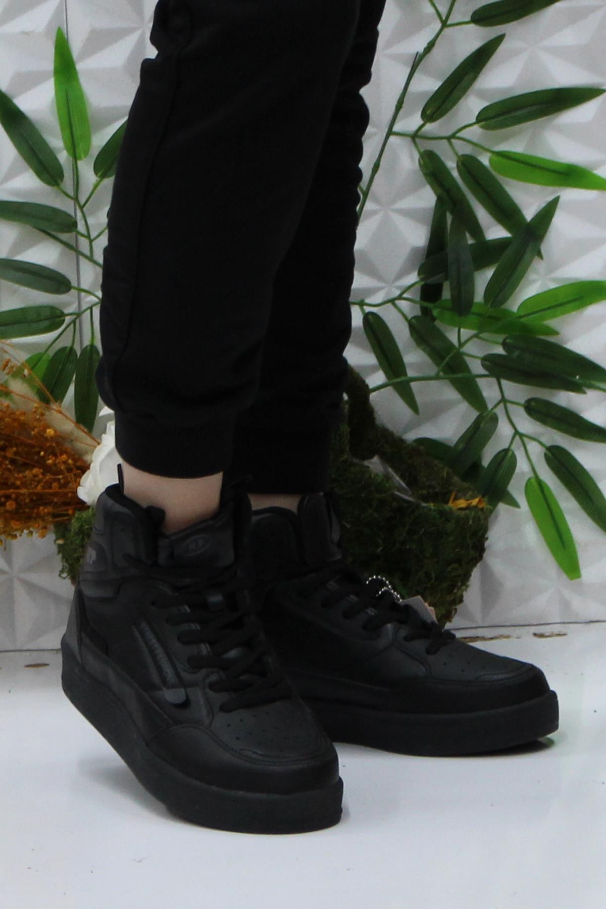 242-2057 Siyah Rahat Orijinal Ürün Bilekli Kadın Spor Ayakkabı - Görsel 3