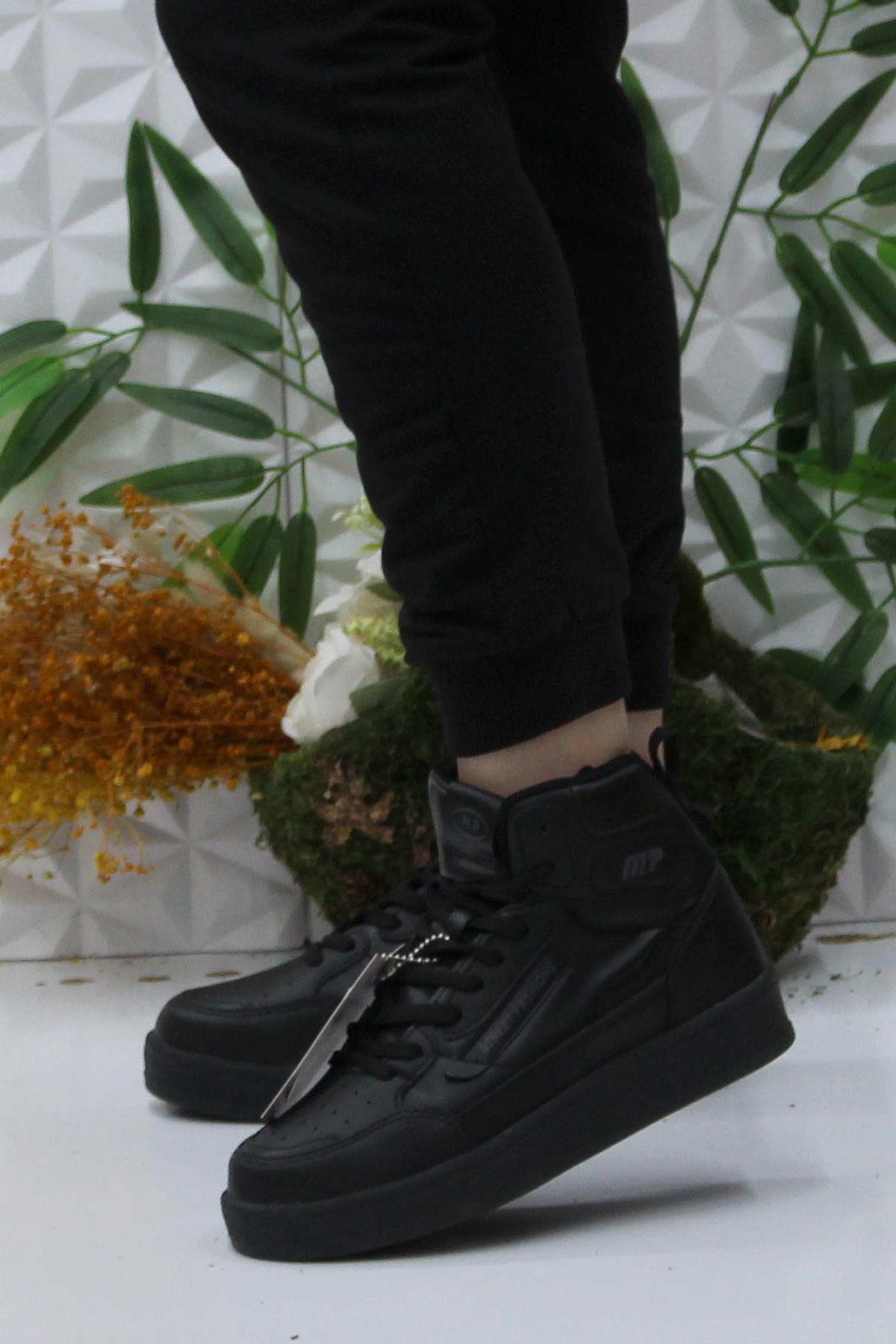 242-2057 Siyah Rahat Orijinal Ürün Bilekli Kadın Spor Ayakkabı - Görsel 4