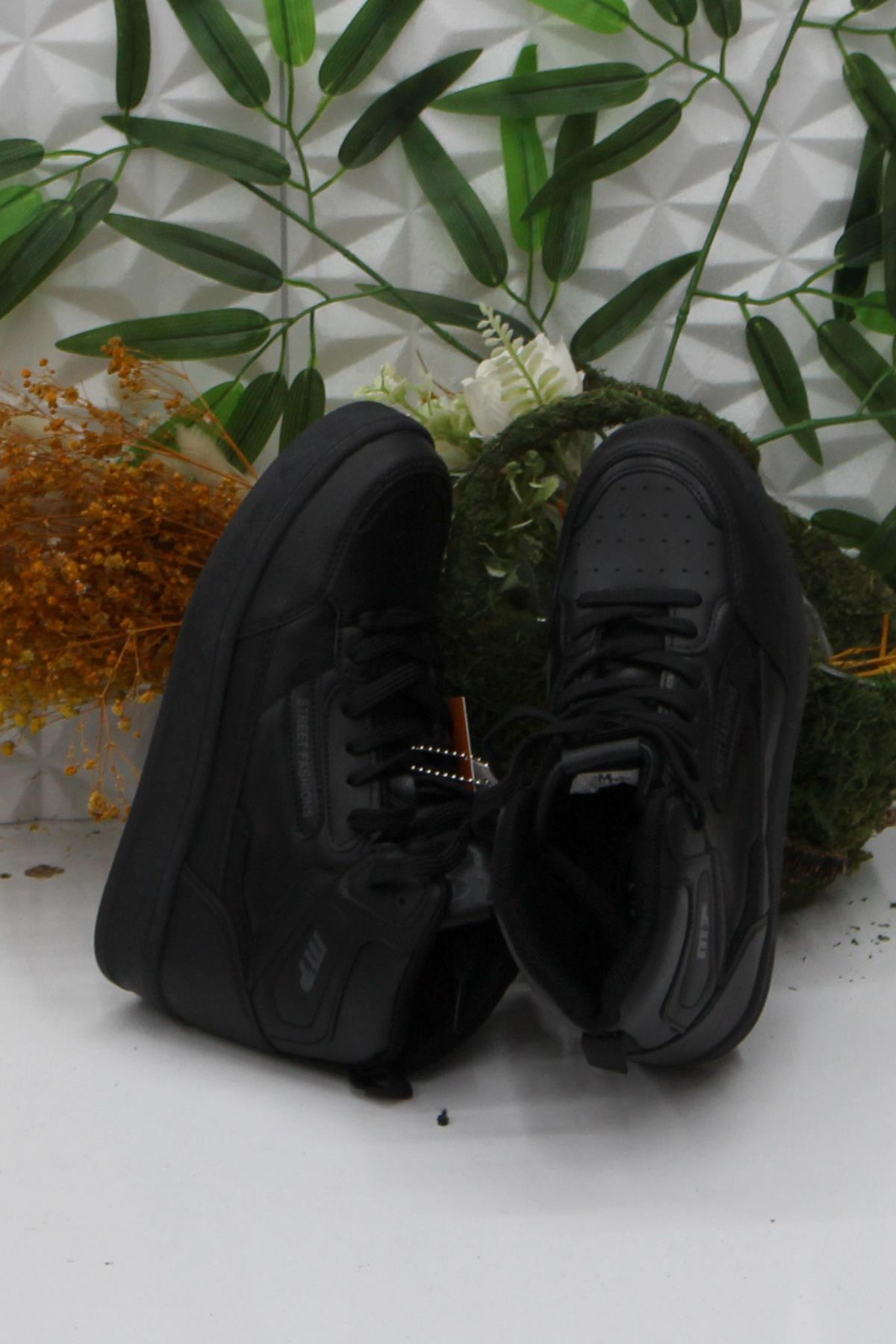 242-2057 Siyah Rahat Orijinal Ürün Bilekli Kadın Spor Ayakkabı - Görsel 6