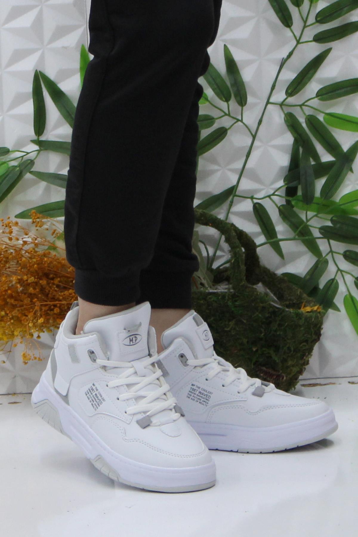 242-2063 Beyaz Rahat Orijinal Ürün Bilekli Kadın Spor Ayakkabı - Görsel 3