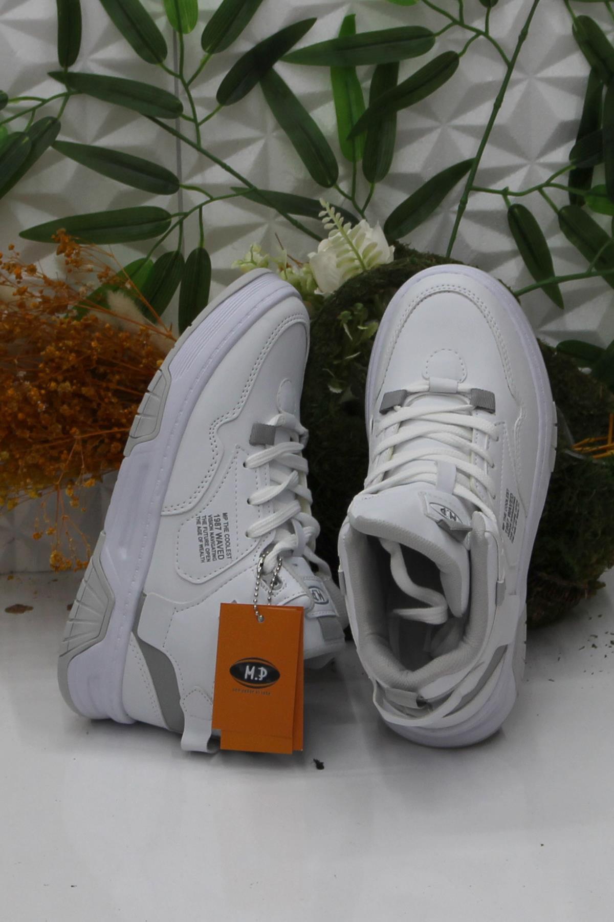 242-2063 Beyaz Rahat Orijinal Ürün Bilekli Kadın Spor Ayakkabı - Görsel 6