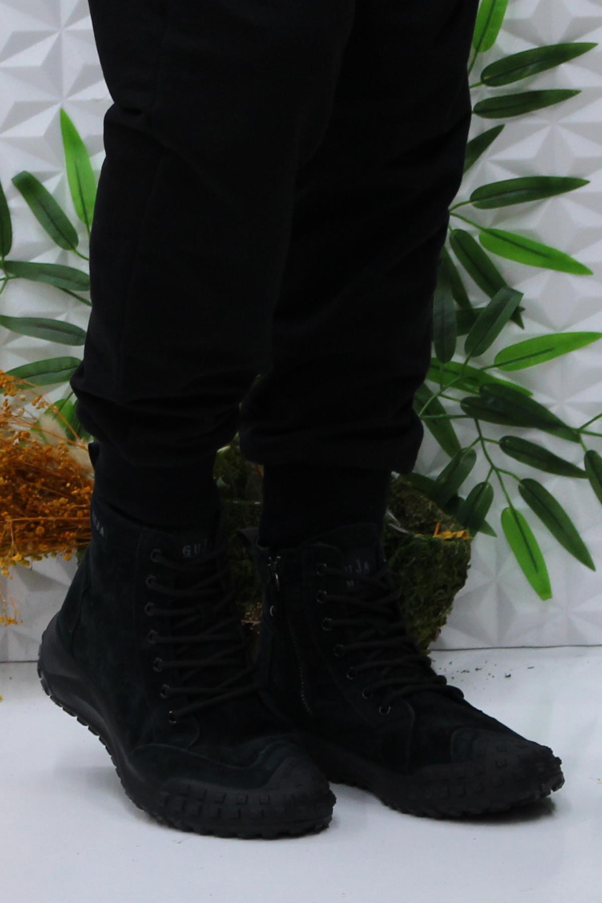 Guja 24K503 Siyah Süet Rahat Esnek Orijinal Ürün Hakiki Deri Erkek Bot - Görsel 3